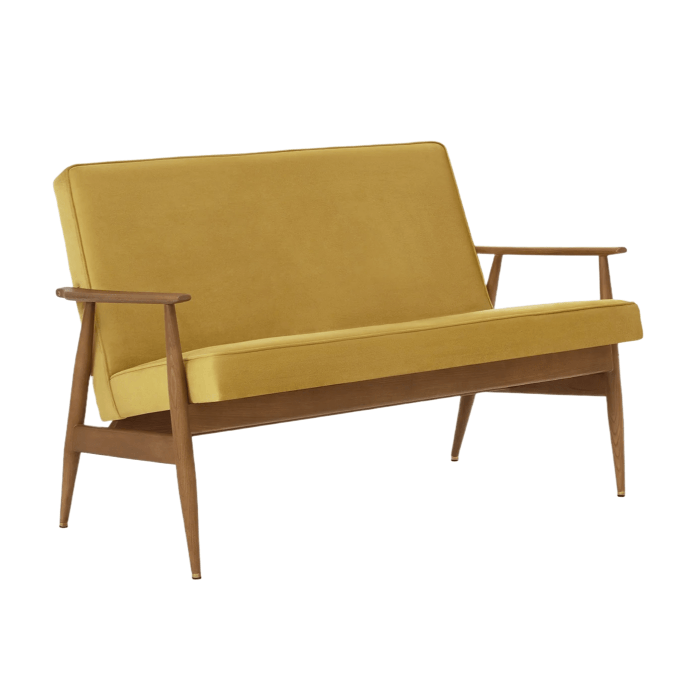 Sofa FOX żółty w tkaninie Shine Velvet Mustard 366 concept 120 cm Jesion-03  Eye on Design