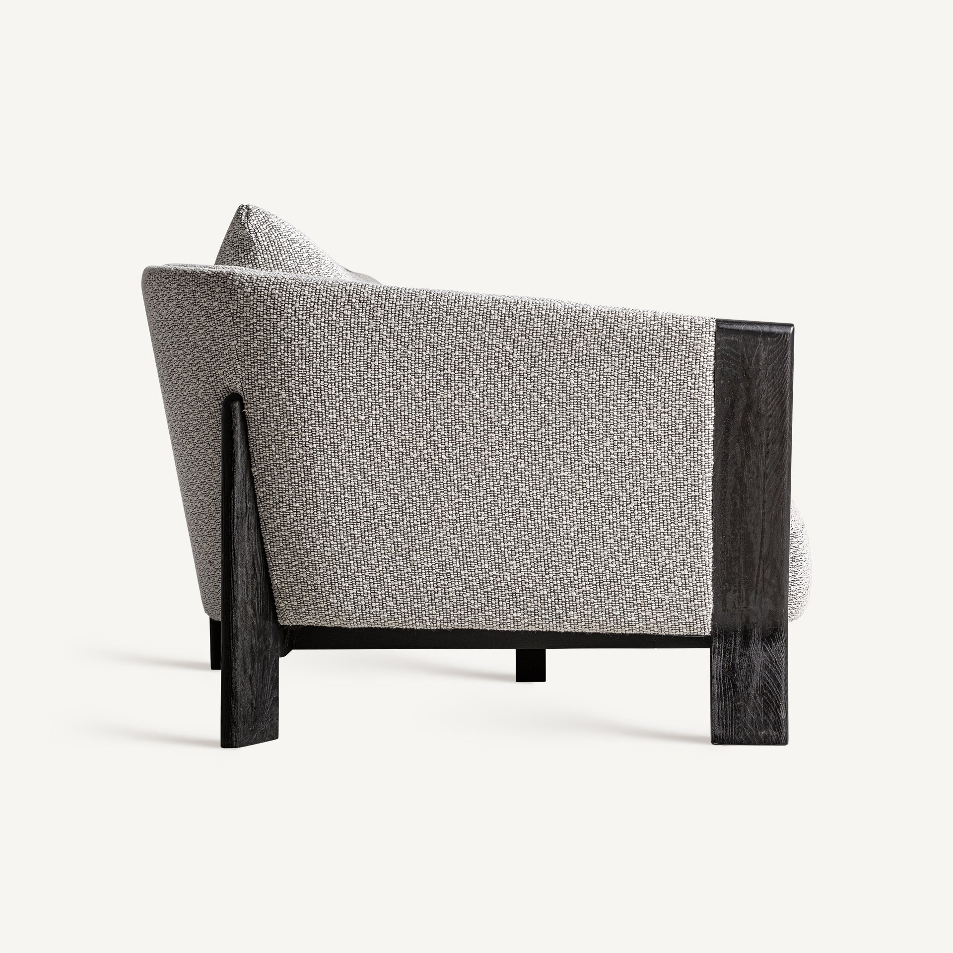 Sofa NARA grau mit schwarzem Eichenfuß