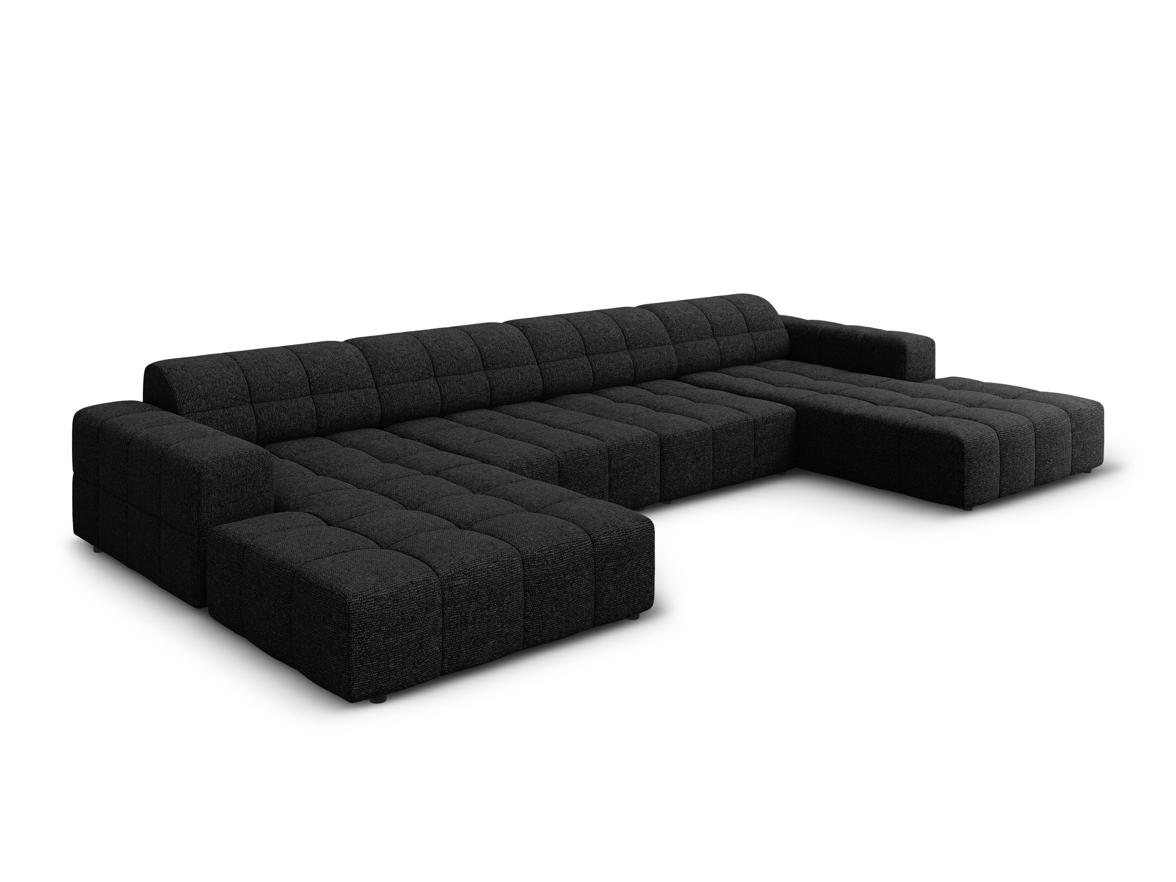 Sofa panoramiczna 6-osobowa CHICAGO czarny szenil Cosmopolitan Design    Eye on Design