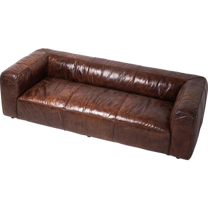 Cubetto brown leather sofa