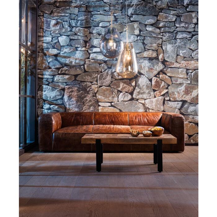 Cubetto brown leather sofa