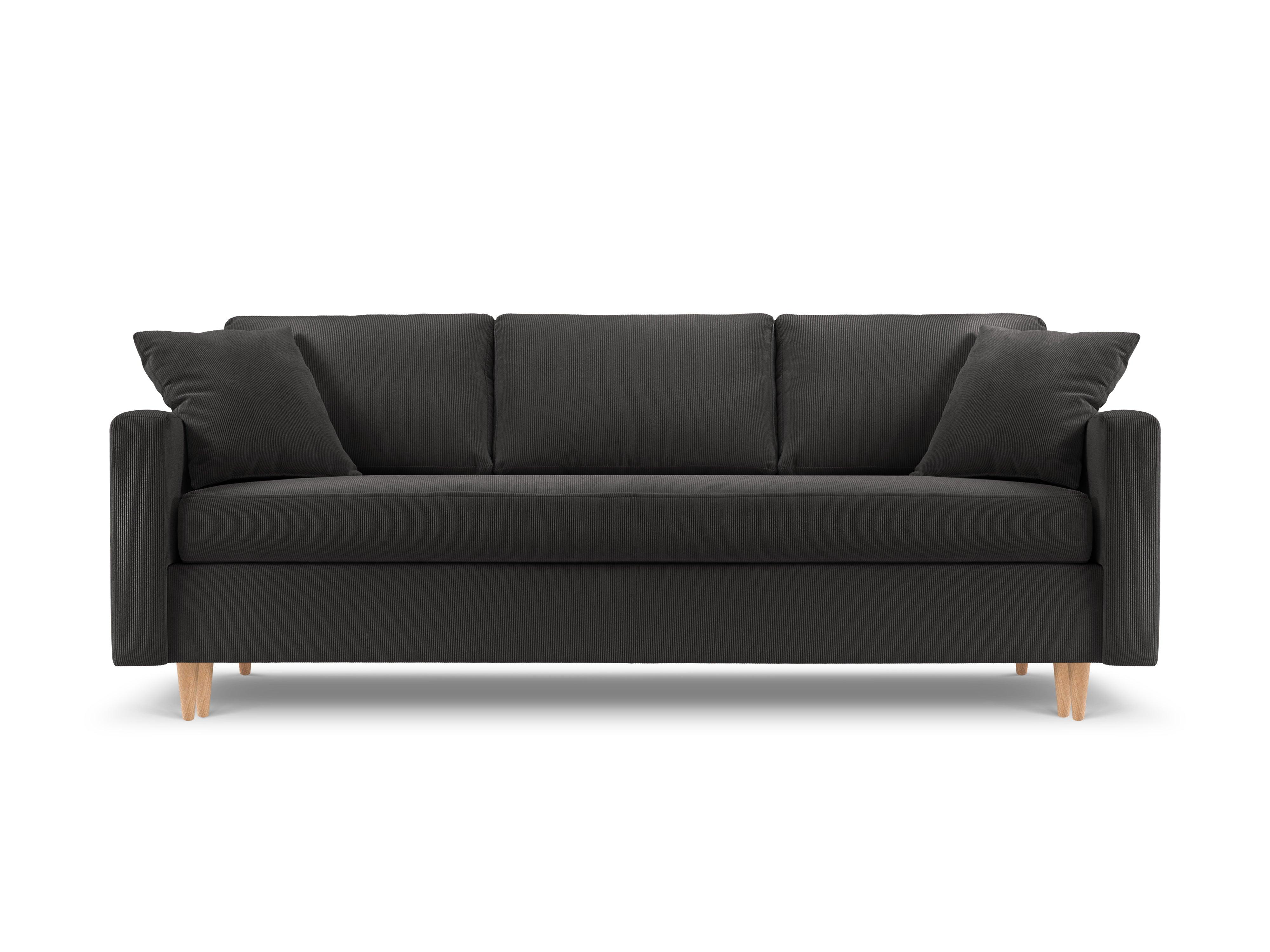 Sofa sztruksowa z funkcją spania ROSE ciemnoszary z funkcją spania