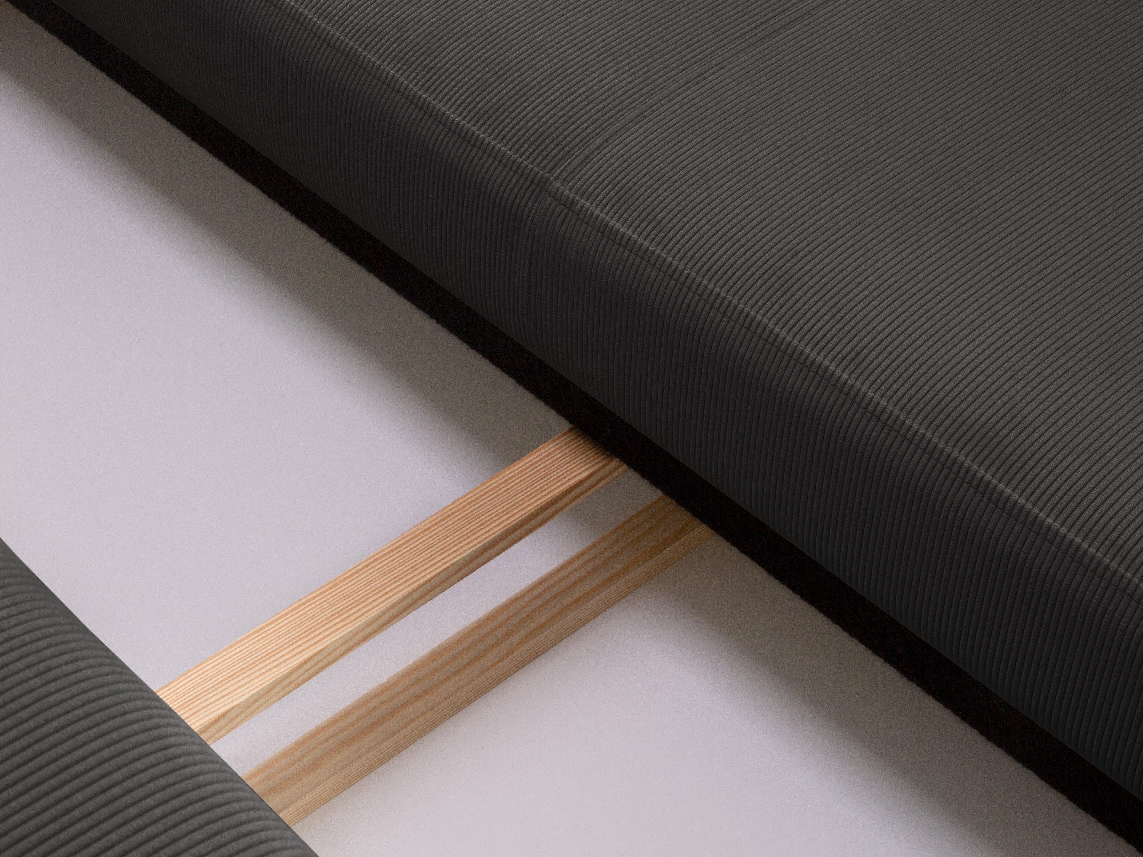 Sofa sztruksowa z funkcją spania ROSE ciemnoszary – drewno, Besolux