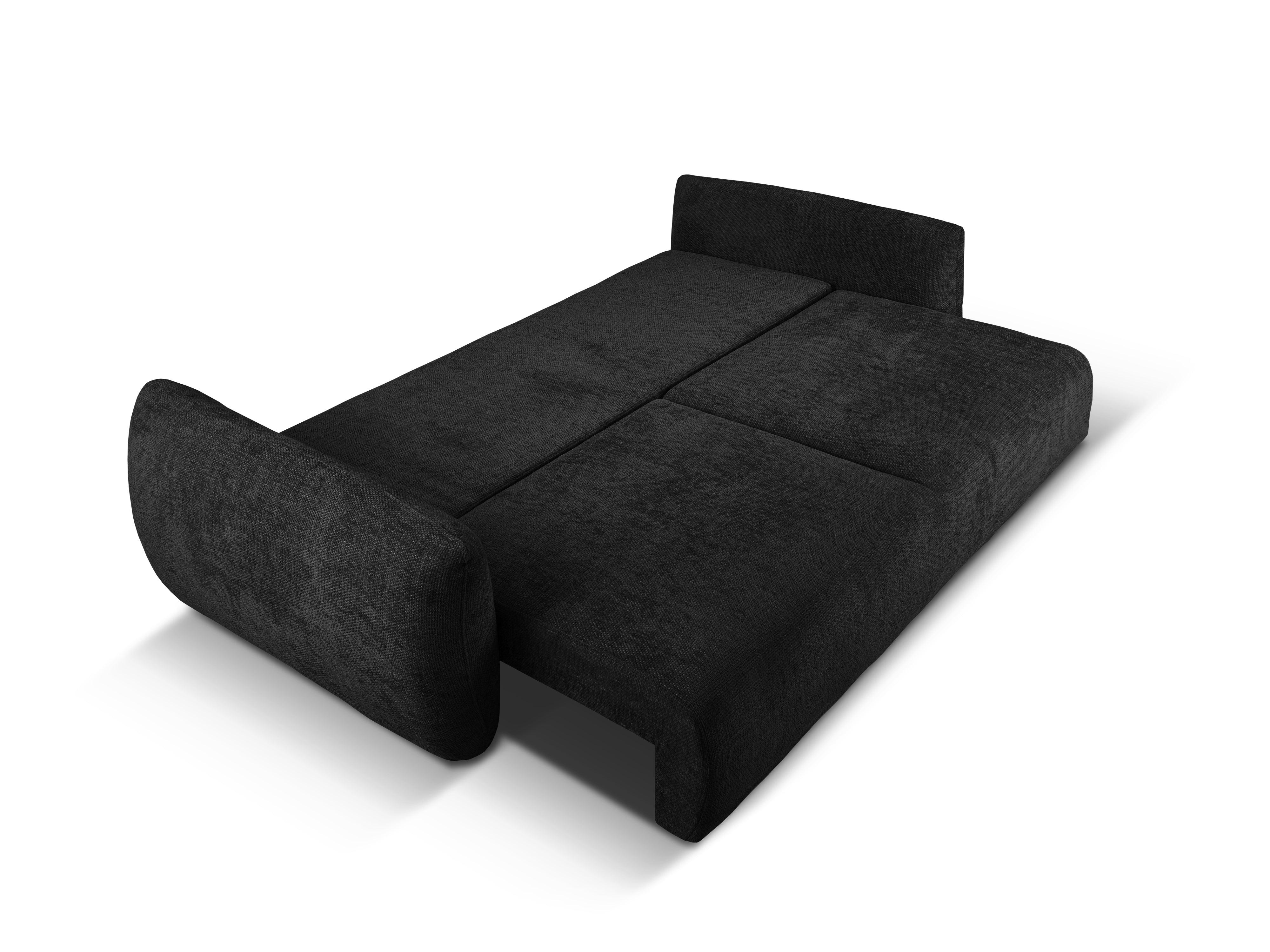 Sofa z funkcją spania MATERA czarny szenil – Cosmopolitan Design