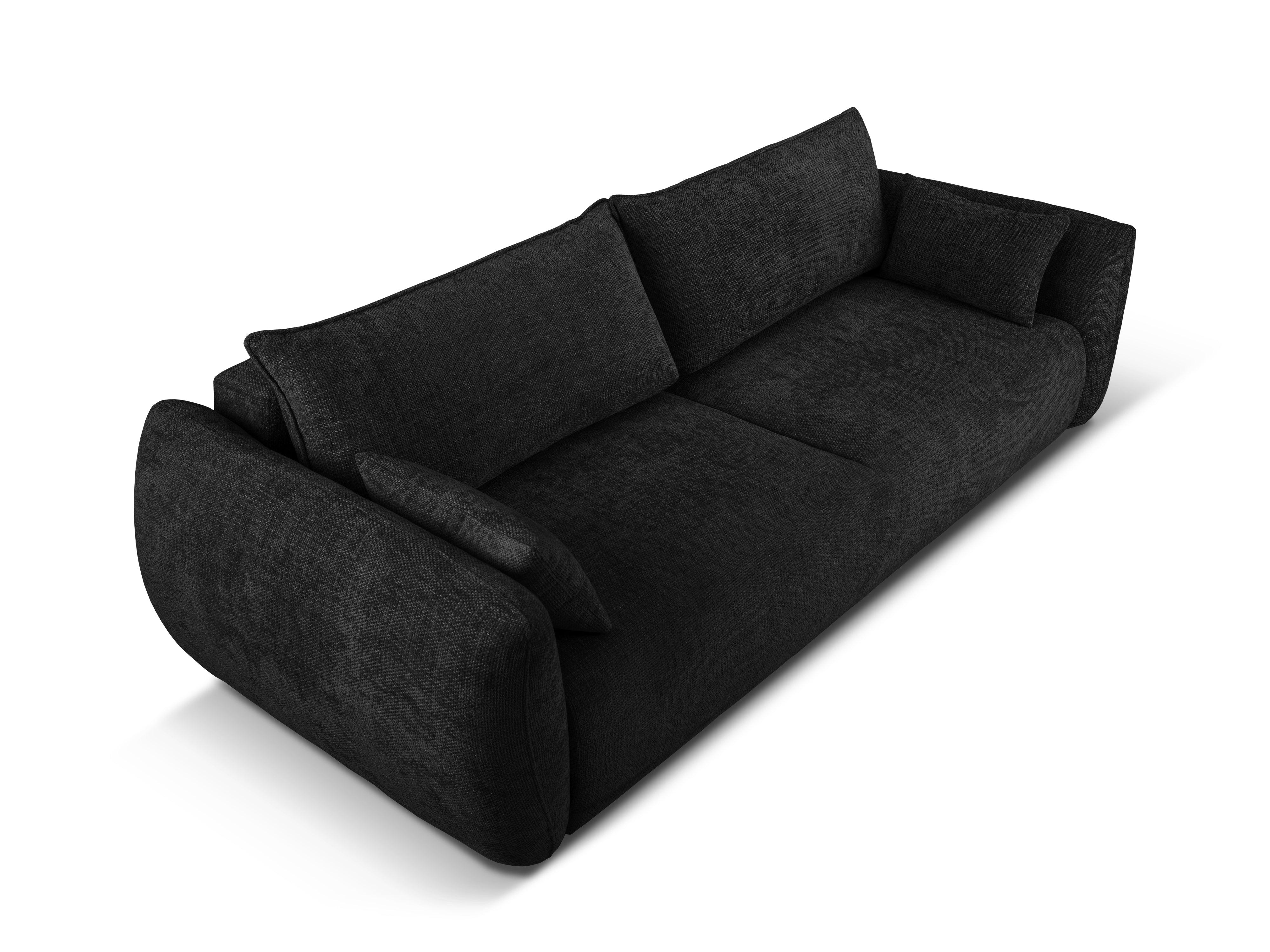 Sofa z funkcją spania MATERA czarny szenil – Cosmopolitan Design