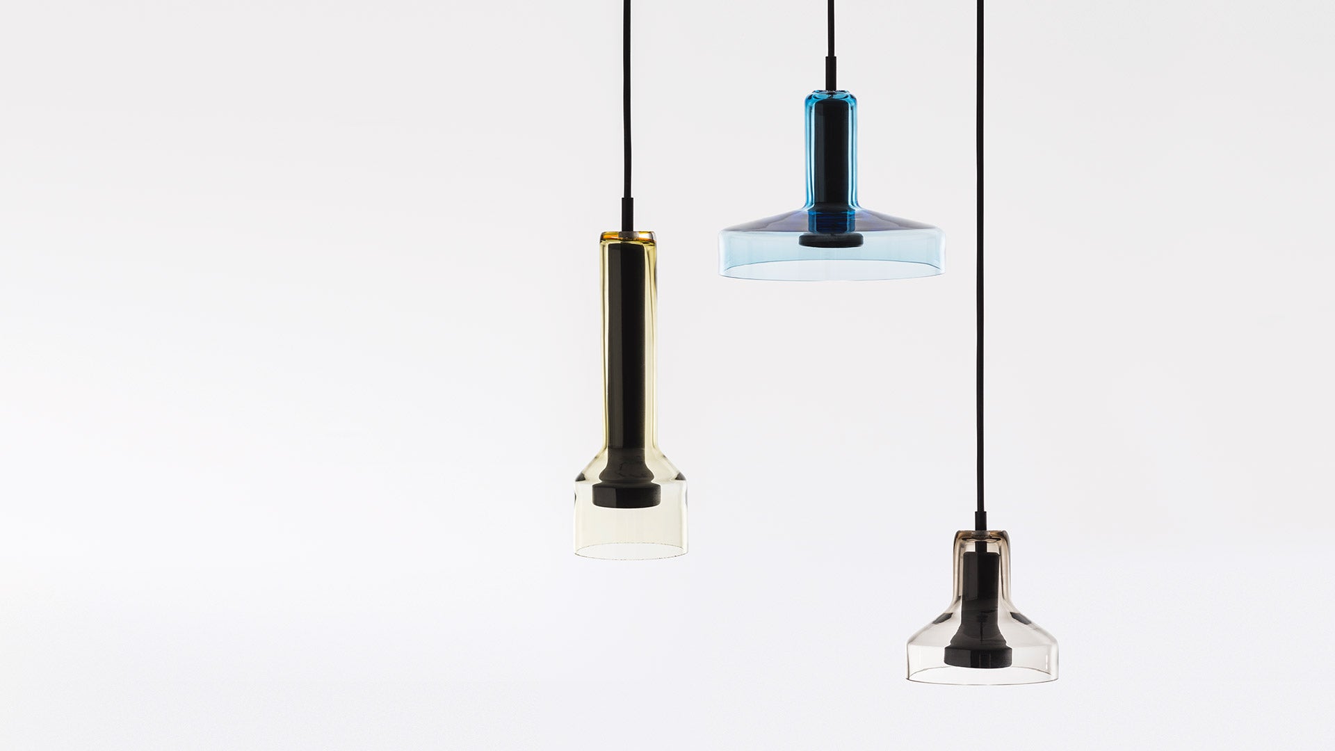 STABLIGHT pendant lamp in olive with aquamarine and brown