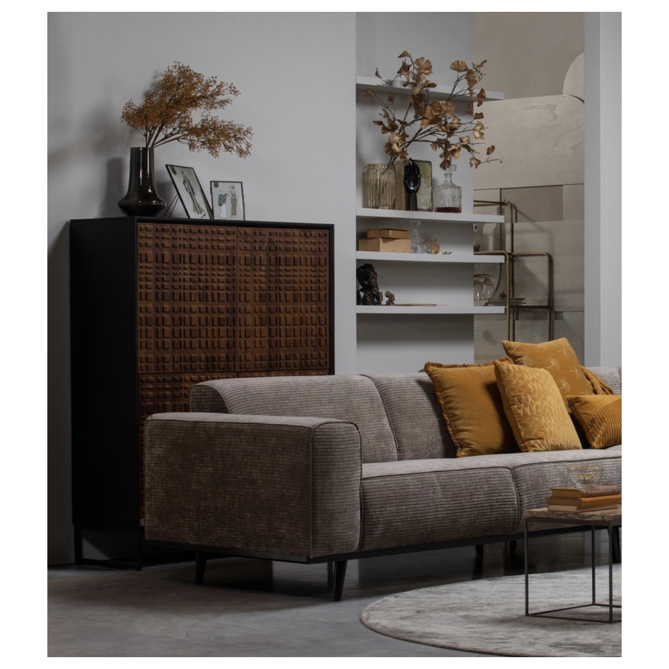 3-Personen-Sofa Statement Boucle Chestnut