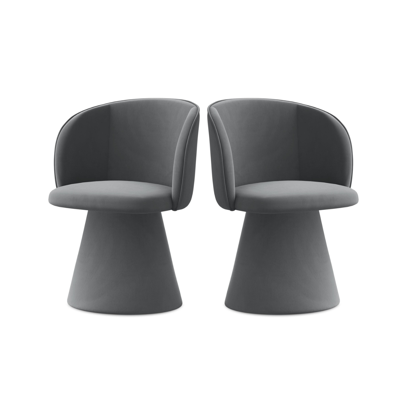 Samtstuhl MAIA stahlgrau