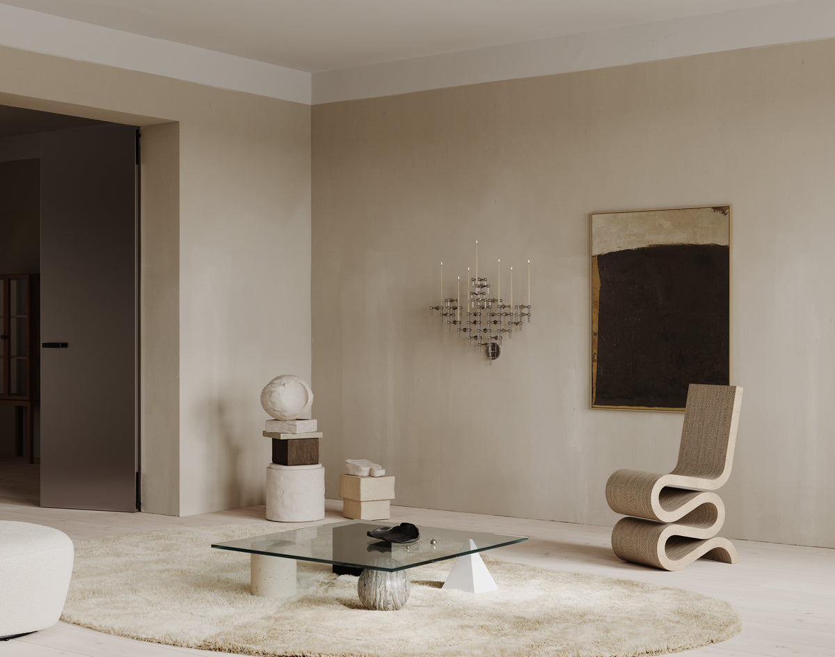 Wandkerze STOFF NAGEL brüniertes Messing