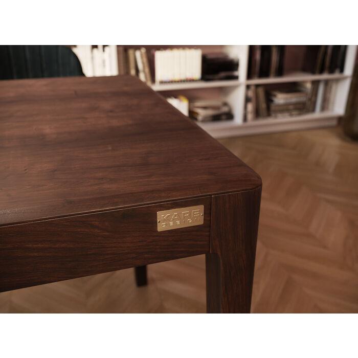 Stół BROOKLYN ciemnobrązowe lite drewno do jadalni – Kare Design