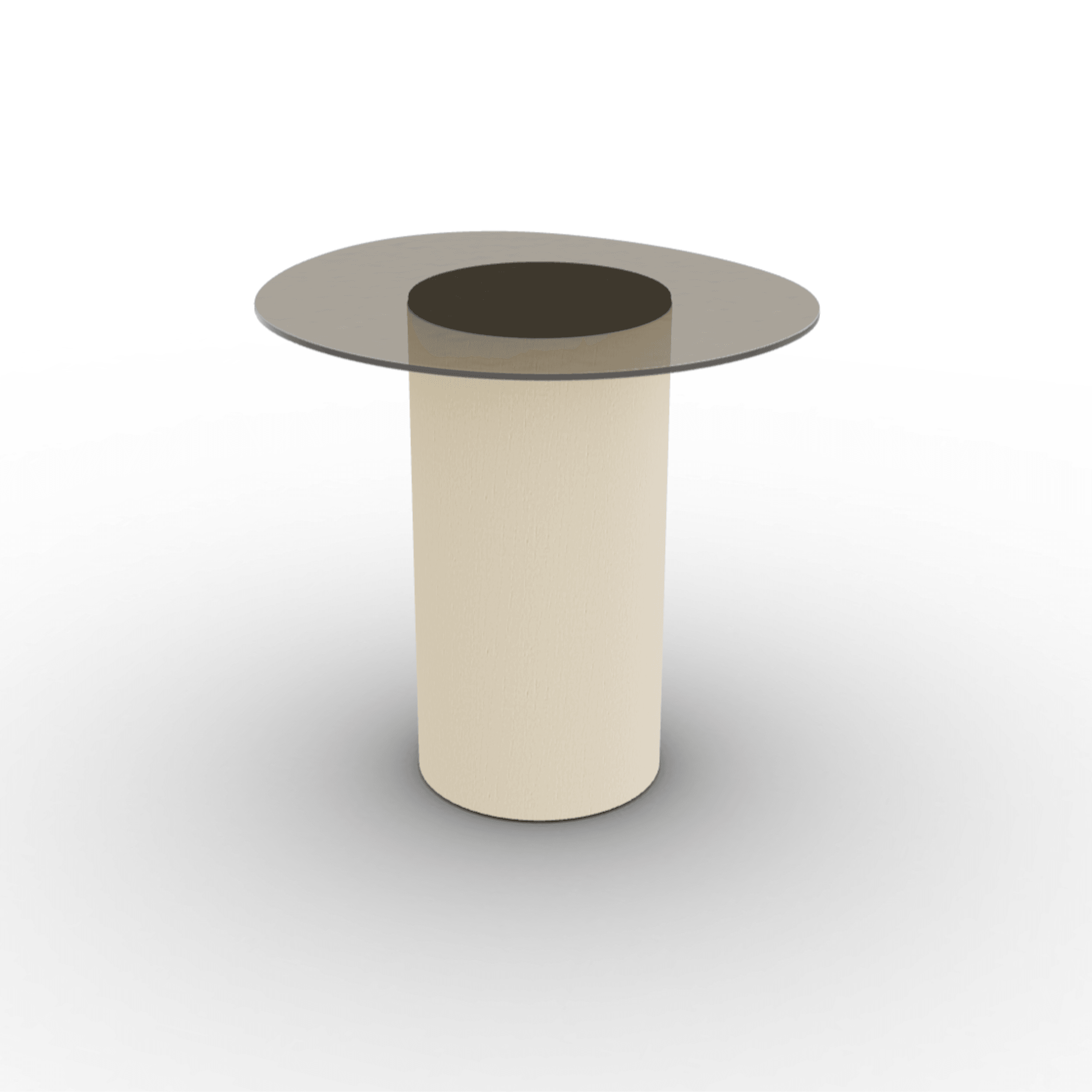 Stolik boczny MUSHROOM jesionowa podstawa Calligaris brązowe szkło hartowane   Eye on Design