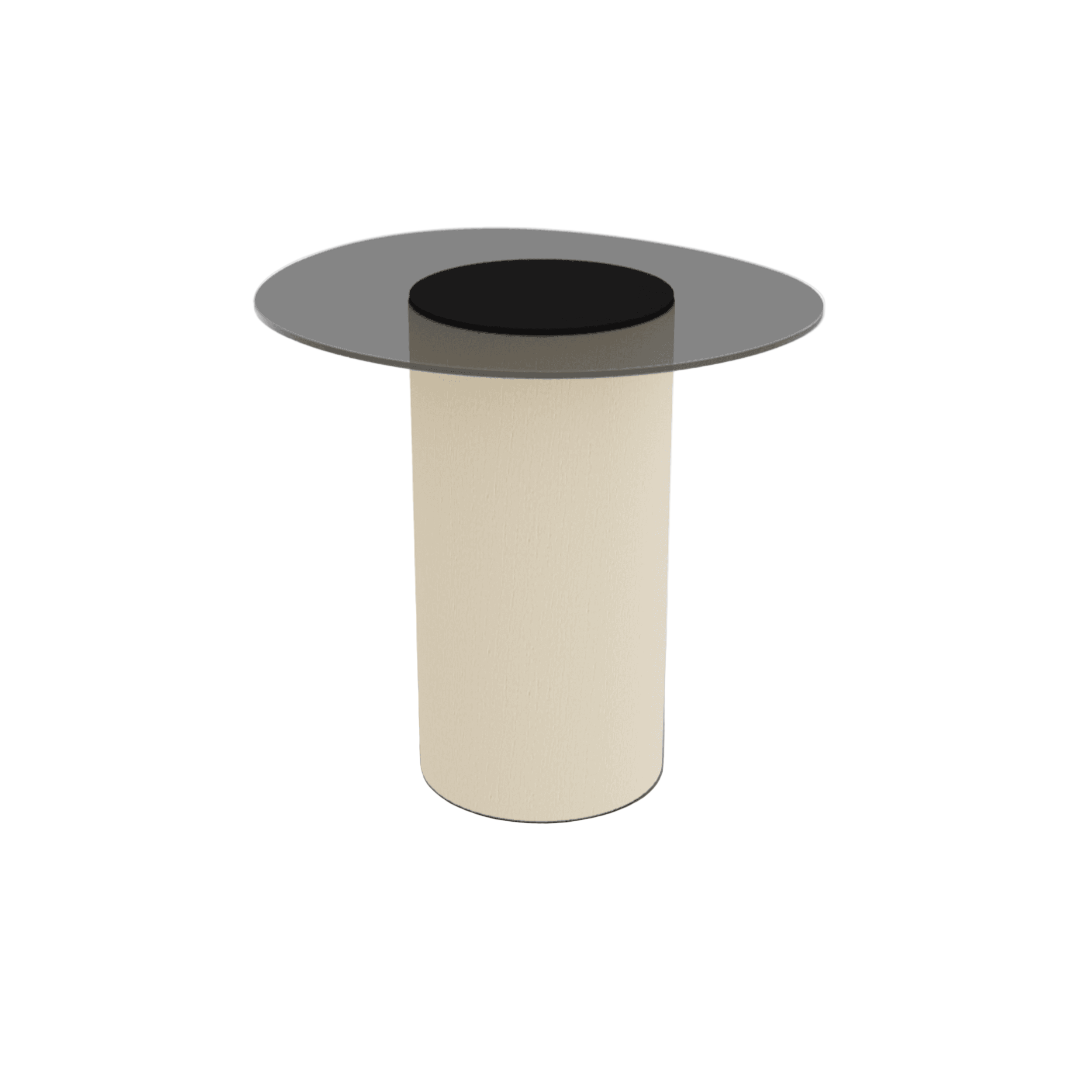 Stolik boczny MUSHROOM jesionowa podstawa Calligaris antracytowe szkło hartowane   Eye on Design