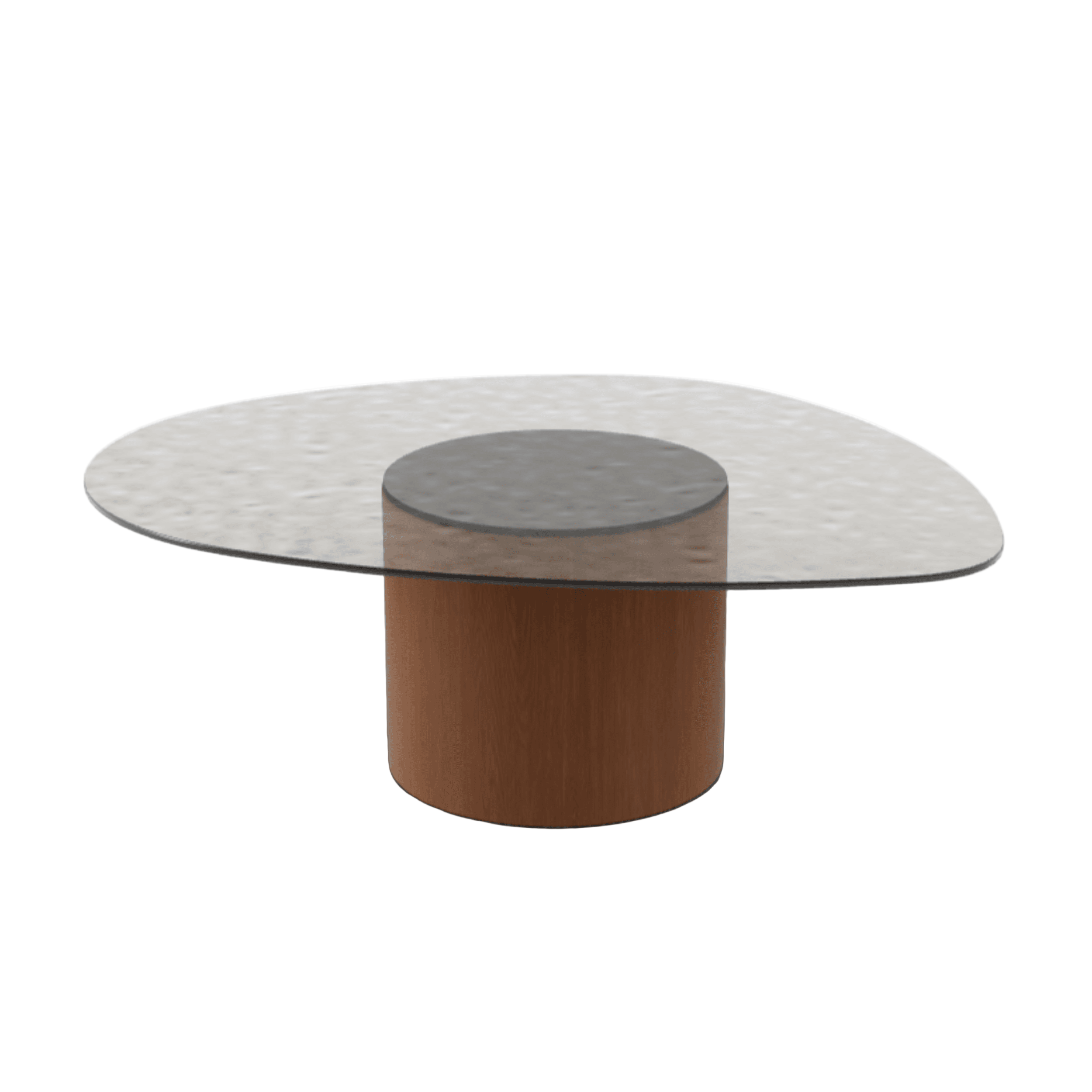 Stolik kawowy MUSHROOM orzechowa podstawa Calligaris brązowe szkło hartowane   Eye on Design