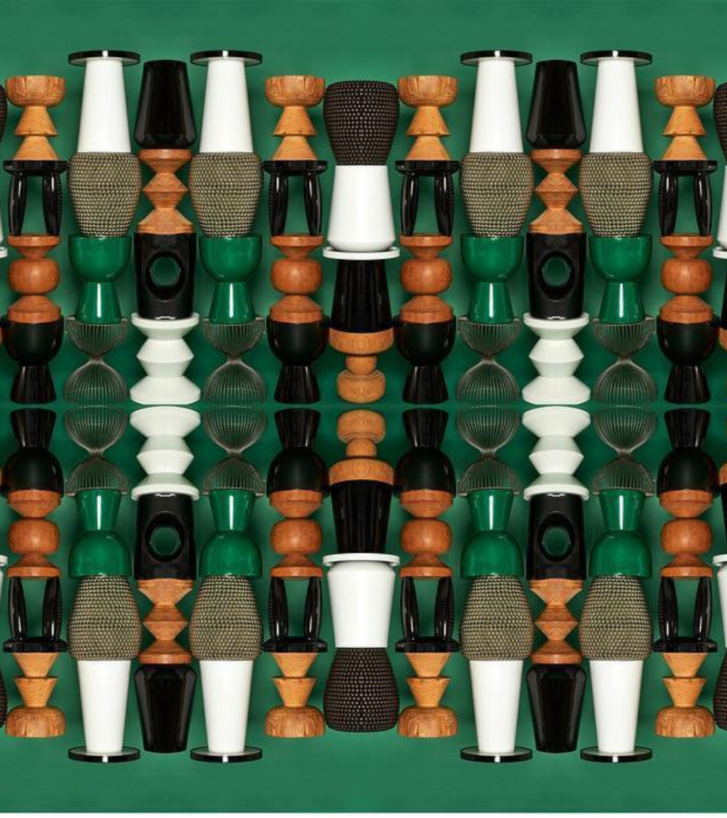 ZIG ZAG MATT Outdoor-Hocker weiß