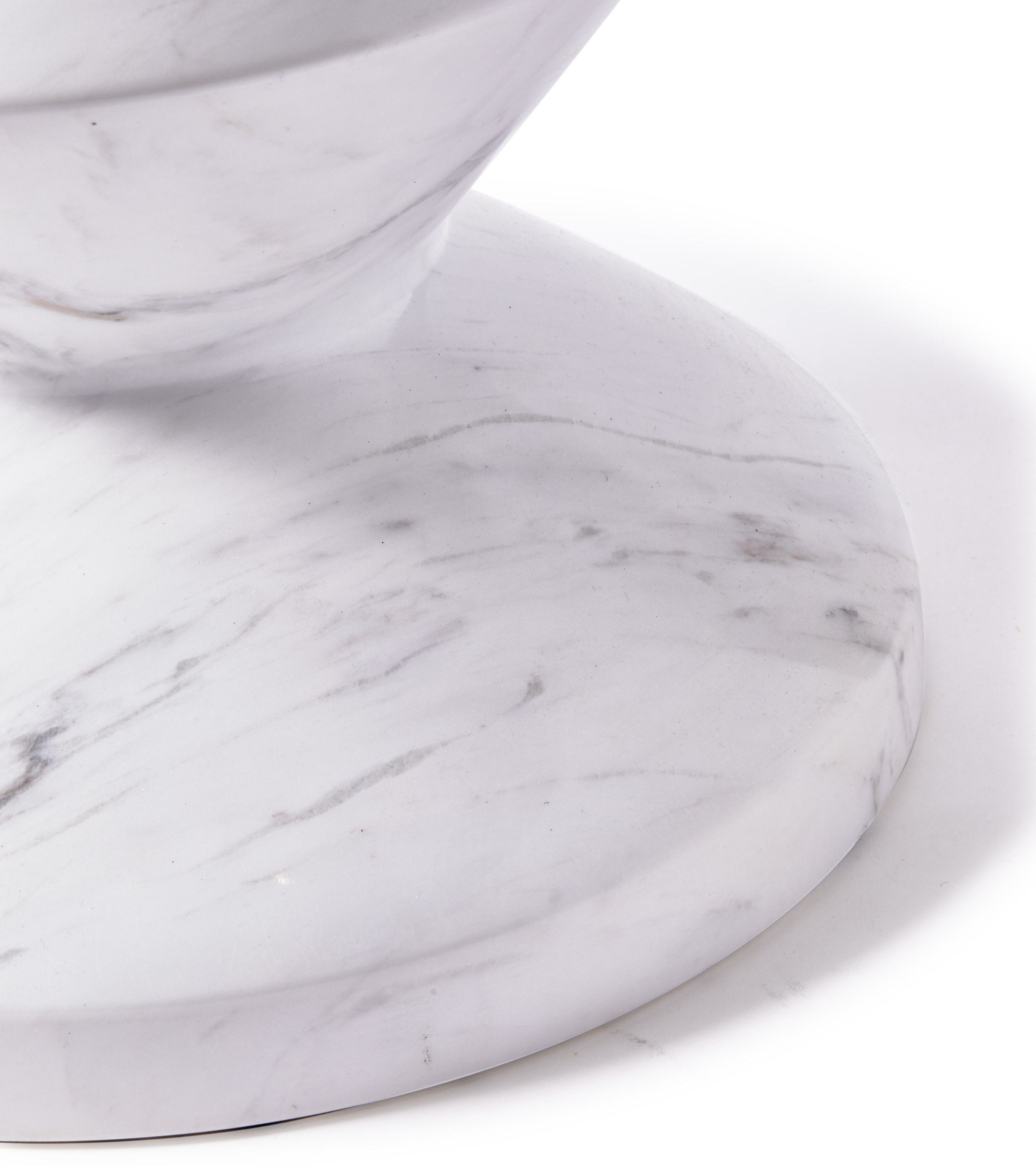 ZIG ZAG Hocker aus weißem Marmor