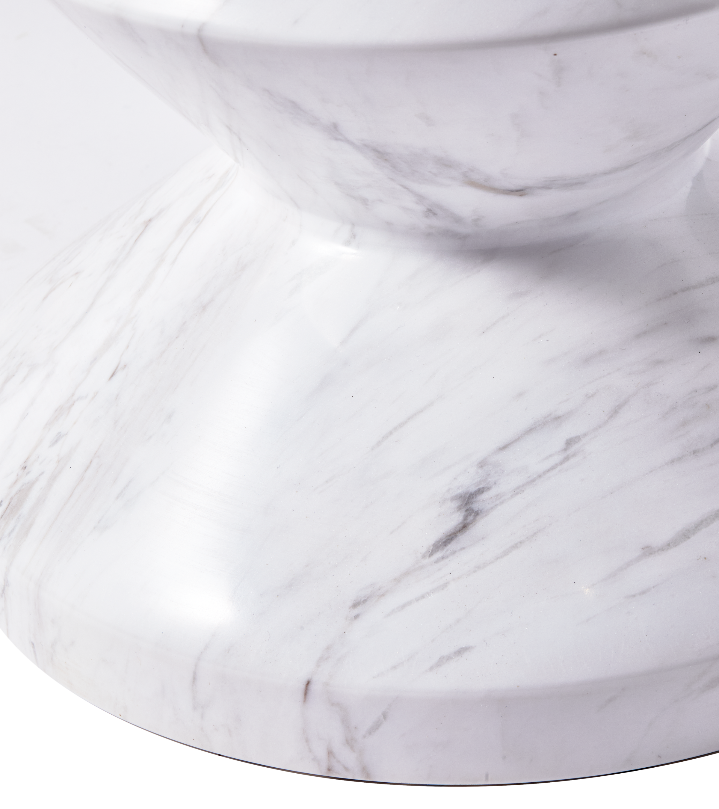 ZIG ZAG Hocker aus weißem Marmor