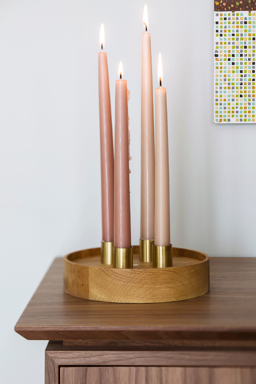 Kerzenhalter ENLIGHTENMENT 4 Eiche mit Messing