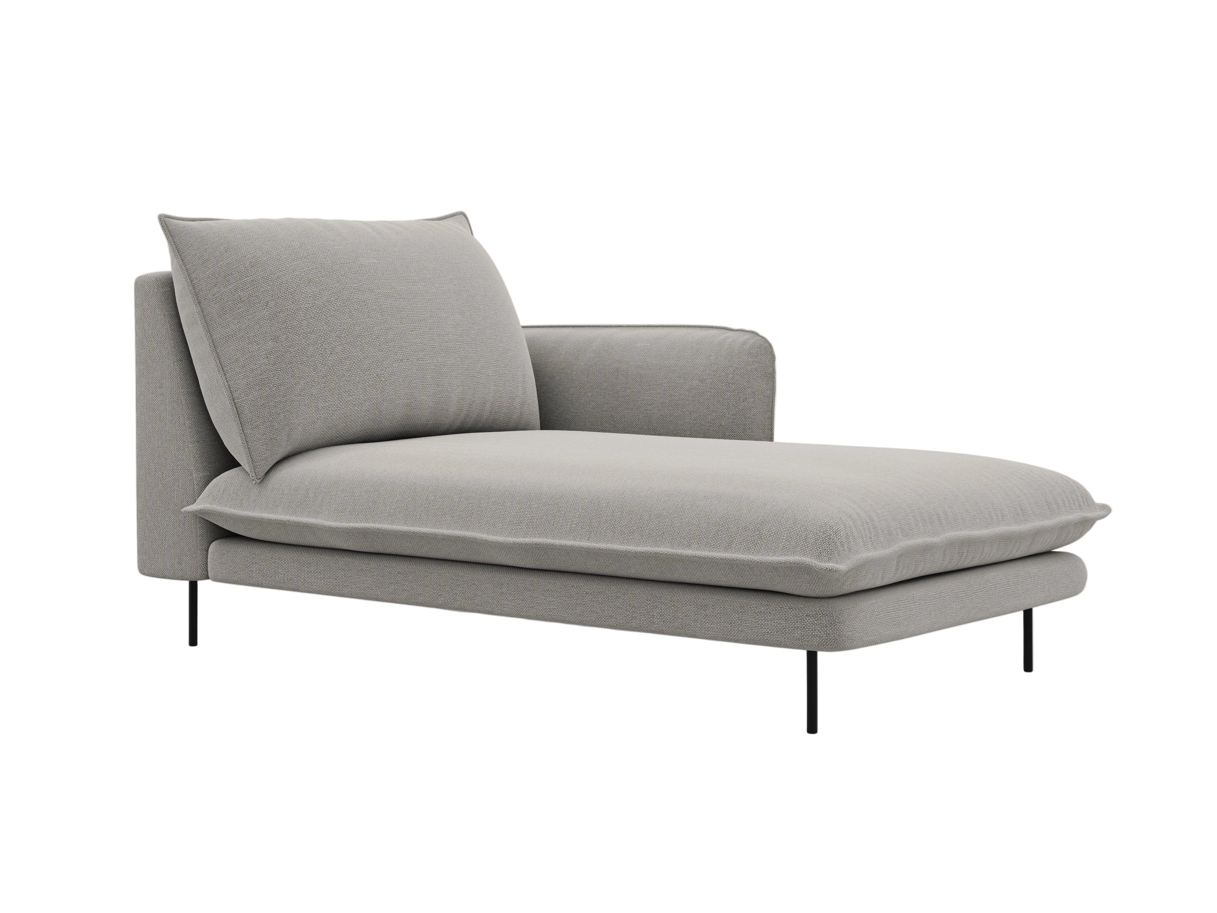 Szezlong prawostronny VIENNA jasnoszary z czarną podstawą Cosmopolitan Design    Eye on Design