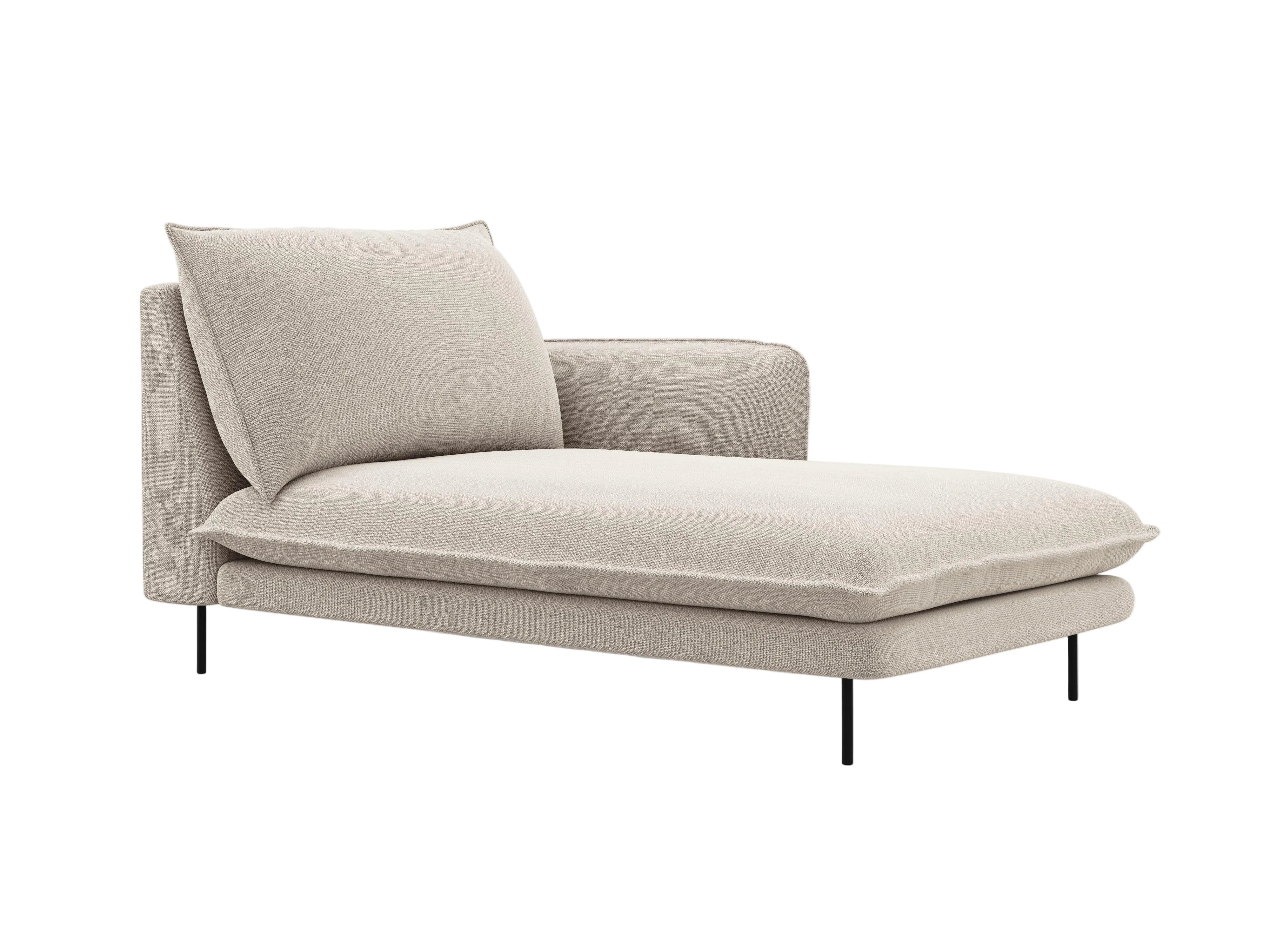 Szezlong prawostronny VIENNA piaskowy z czarną podstawą Cosmopolitan Design    Eye on Design