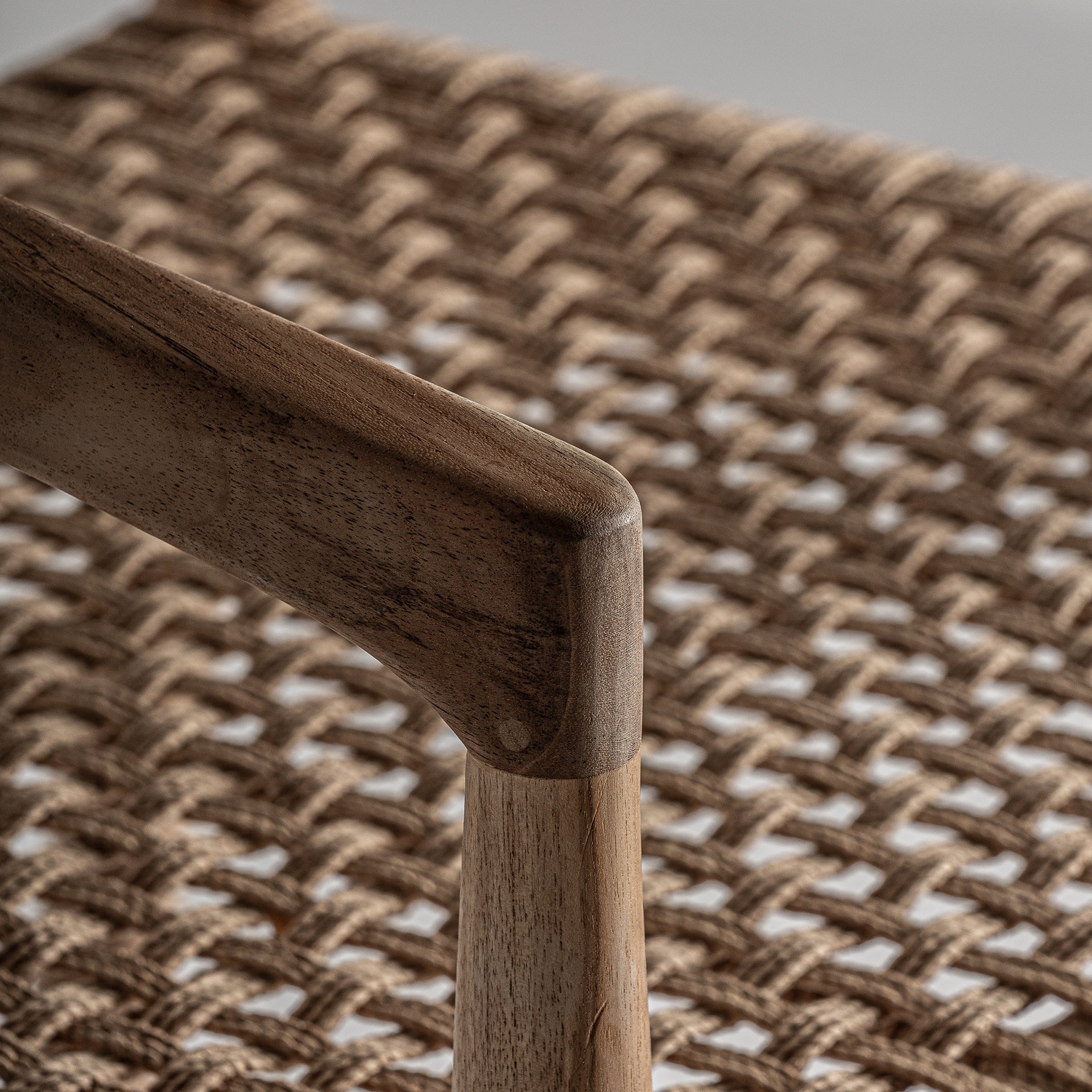 Bar stool with armrests CAEN teak wood