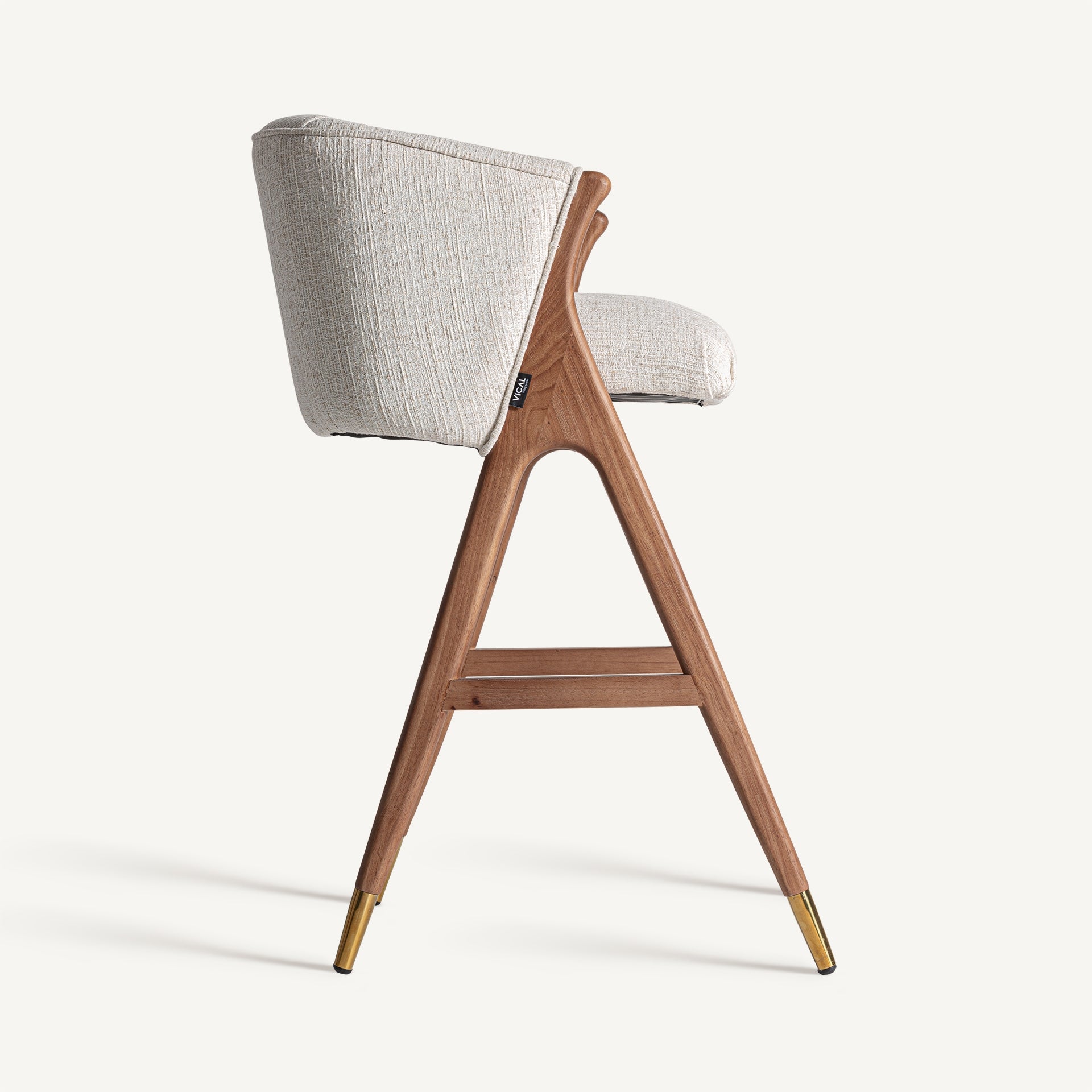 DOUZE Bar Stool Beige with Rubber Base