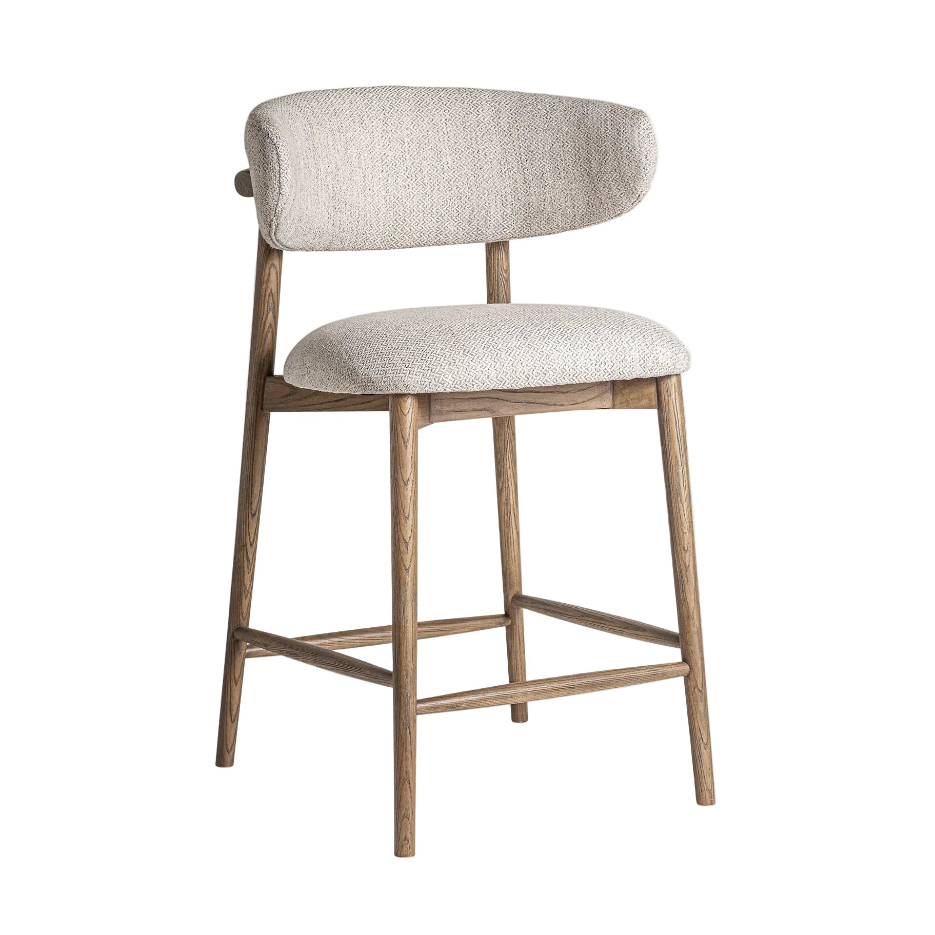 ERLEC Bar Stool in Beige with Dark Ash Base