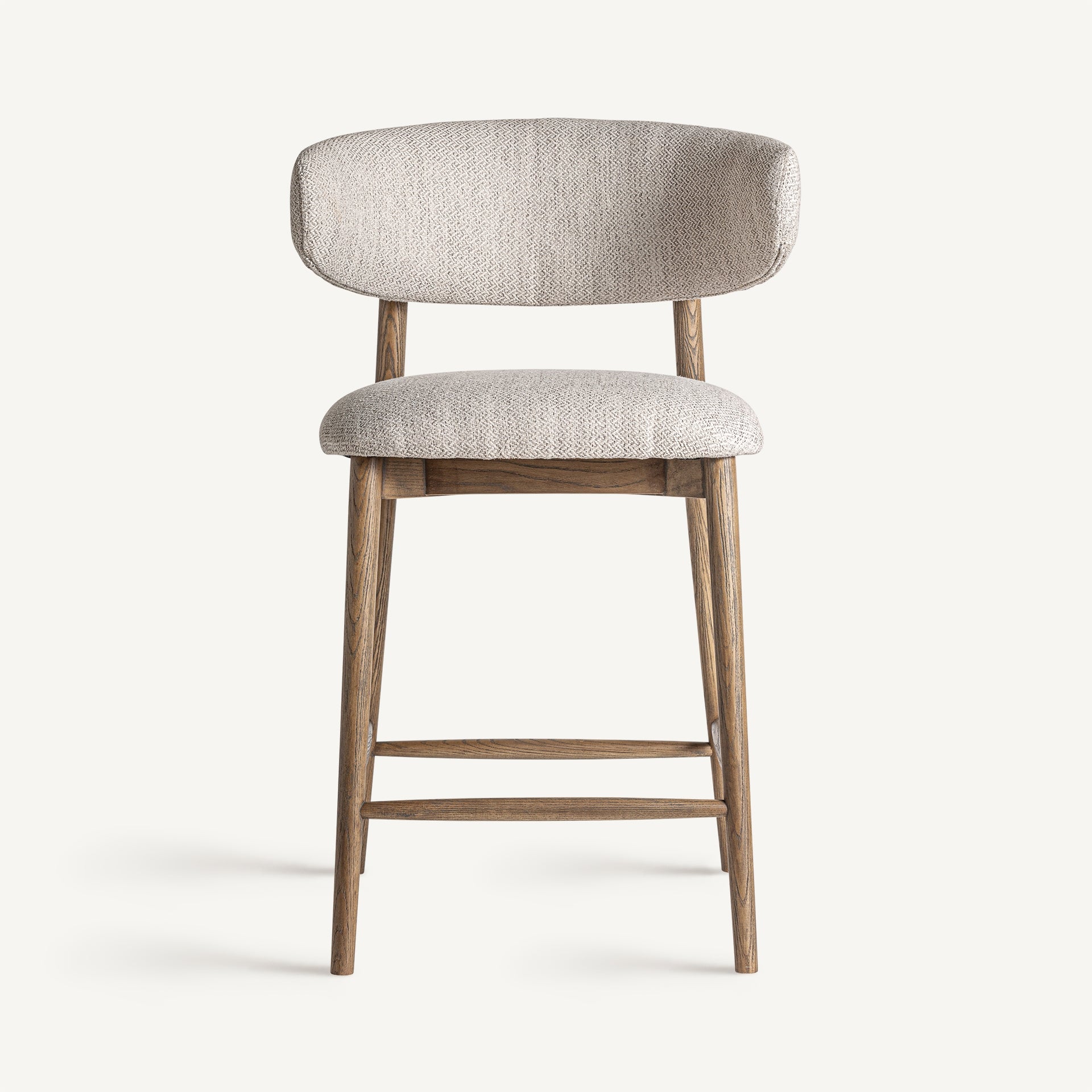 ERLEC Bar Stool in Beige with Dark Ash Base