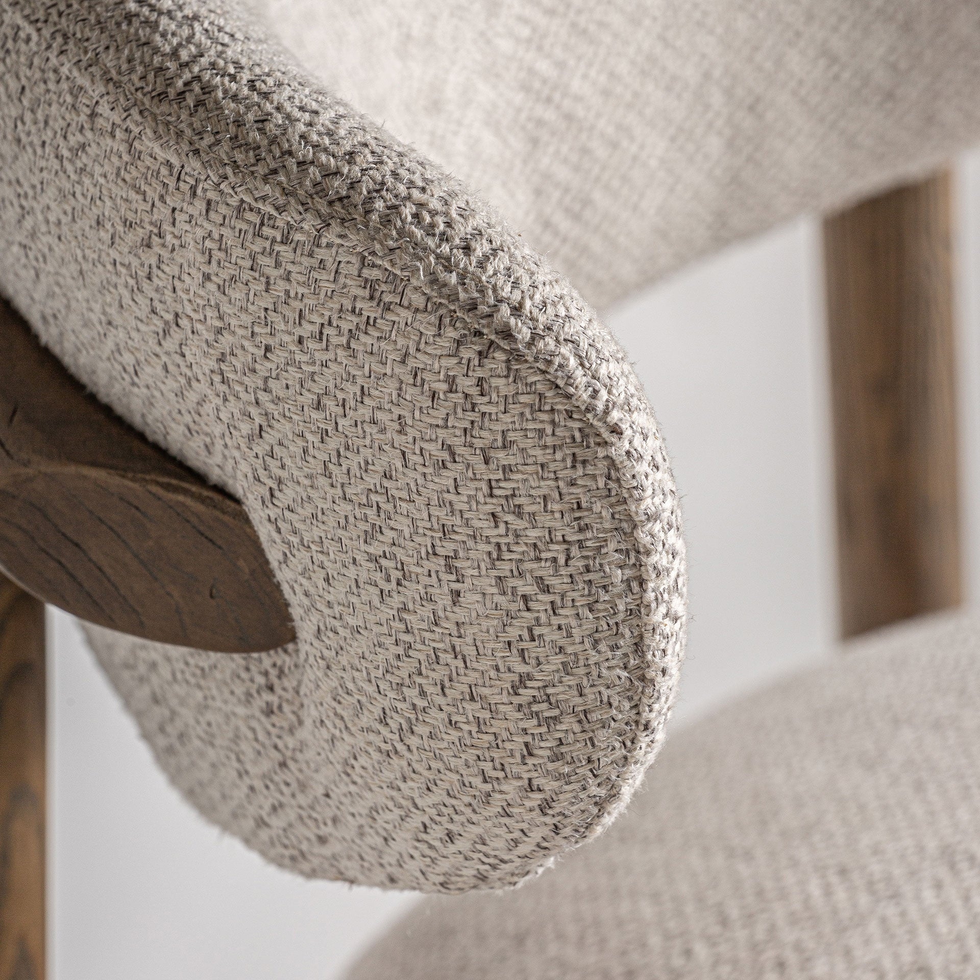 ERLEC Bar Stool in Beige with Dark Ash Base