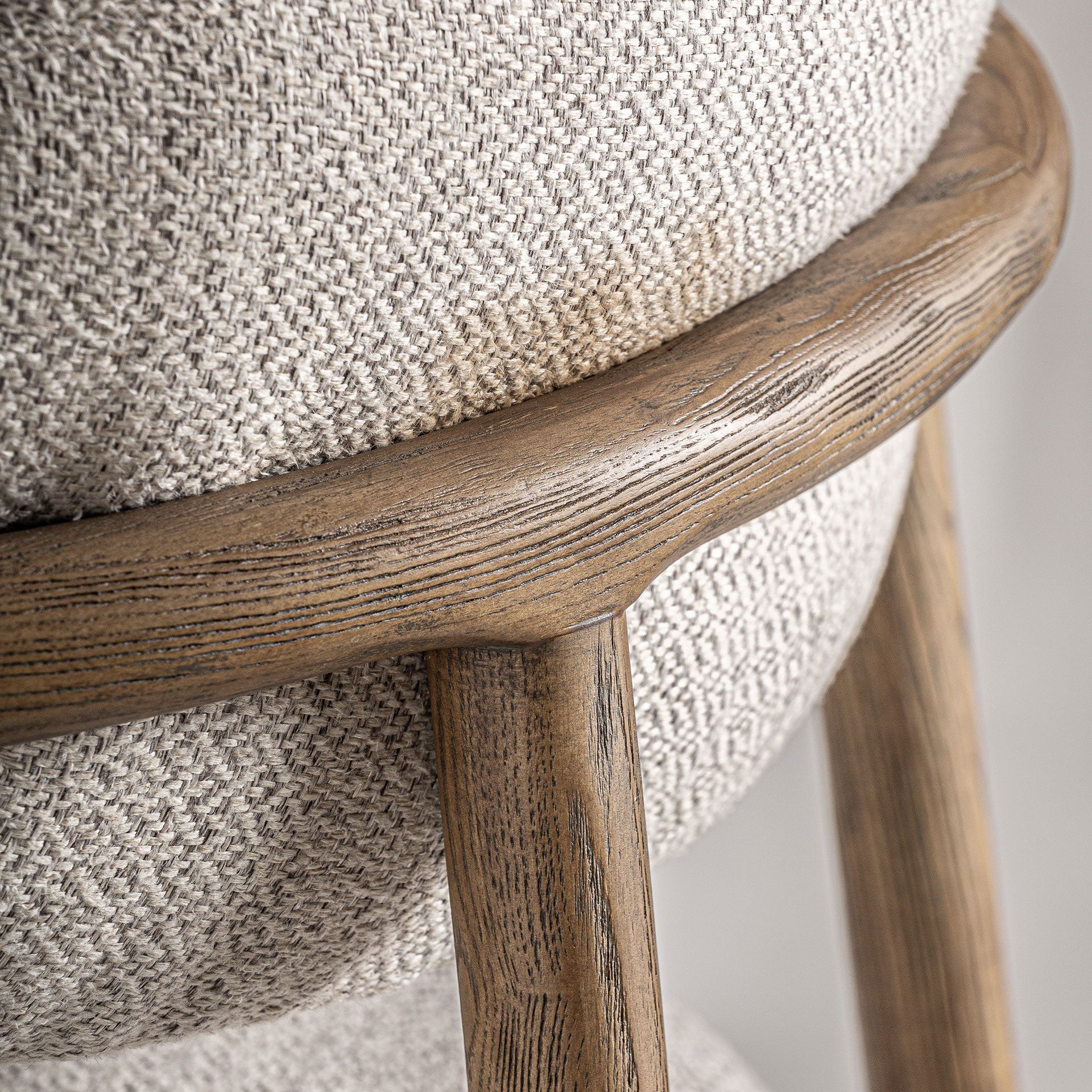 ERLEC Bar Stool in Beige with Dark Ash Base