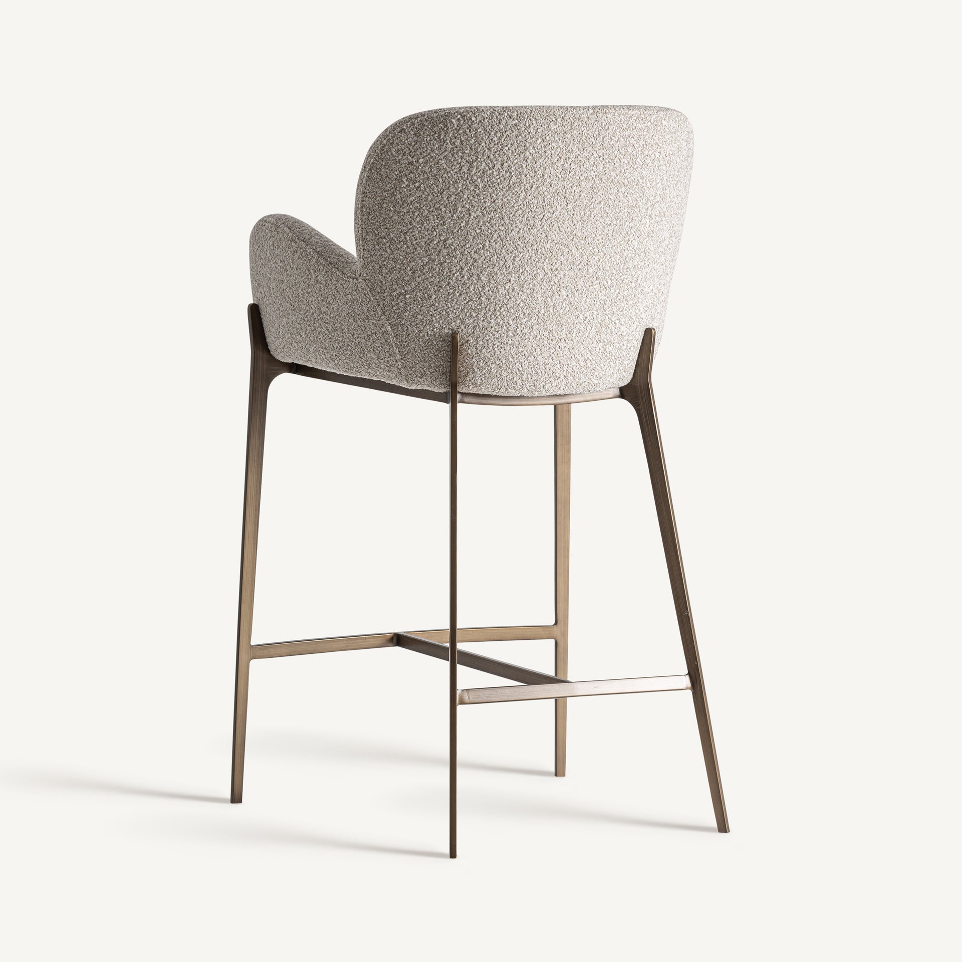 Bar Stool GERB Beige with Brushed Gold Base