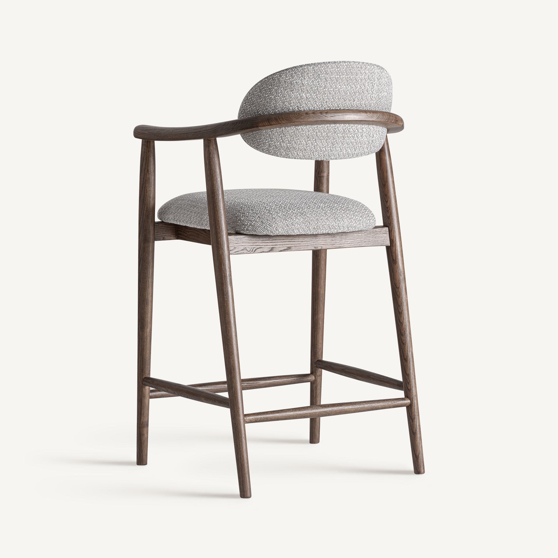 TERNAT Bar Stool Gray with Ash Base