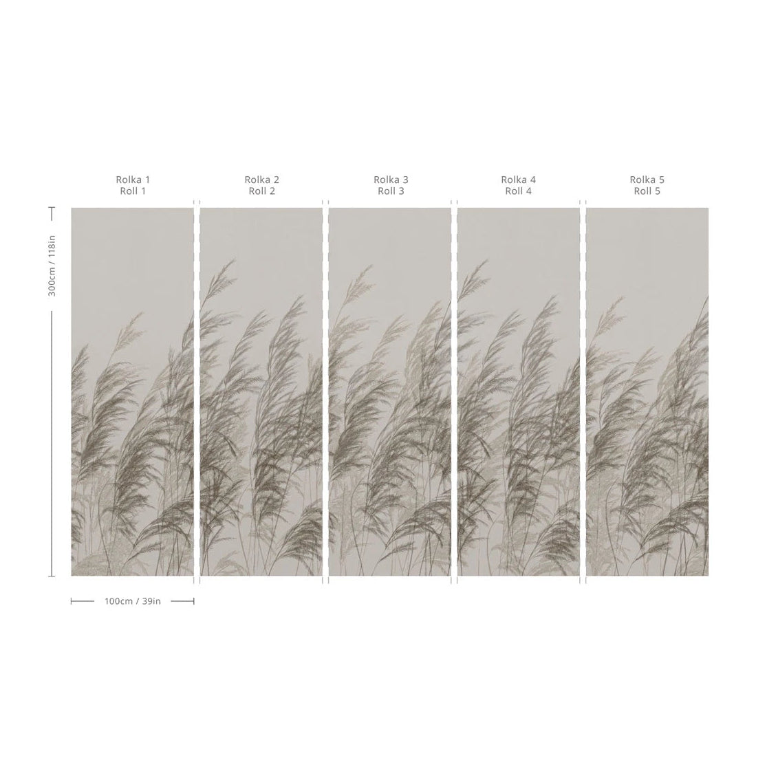 Tapeta flizelinowa z roślinnym wzorem CANE beige