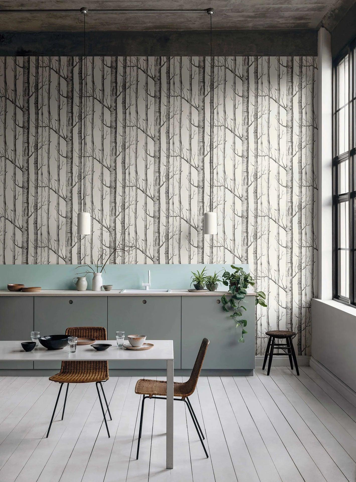Wallpaper with a plant motif of trees and forest CONTEMPORARY COLLECTION - Olive Woods