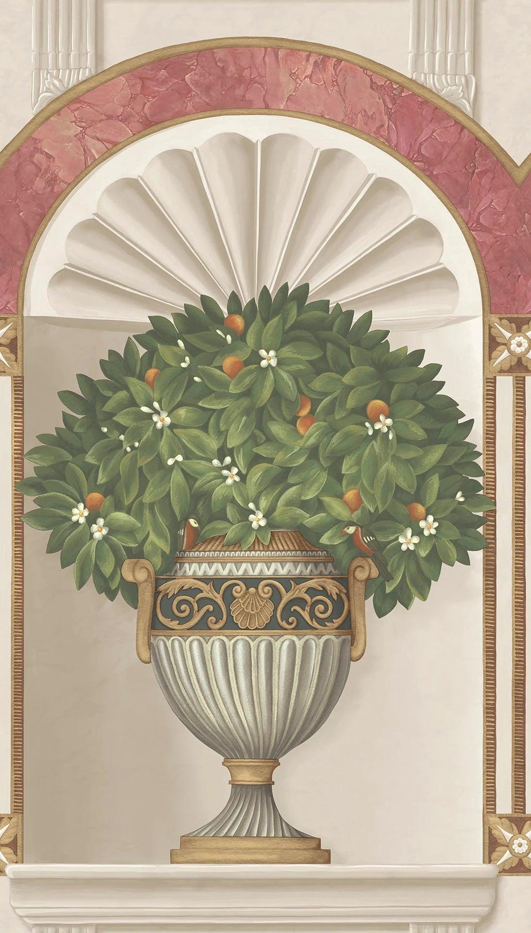 Tapete mit Pflanzenmotiv HRP GREAT MASTERS - Royal Jardiniere grün mit cremefarbenem