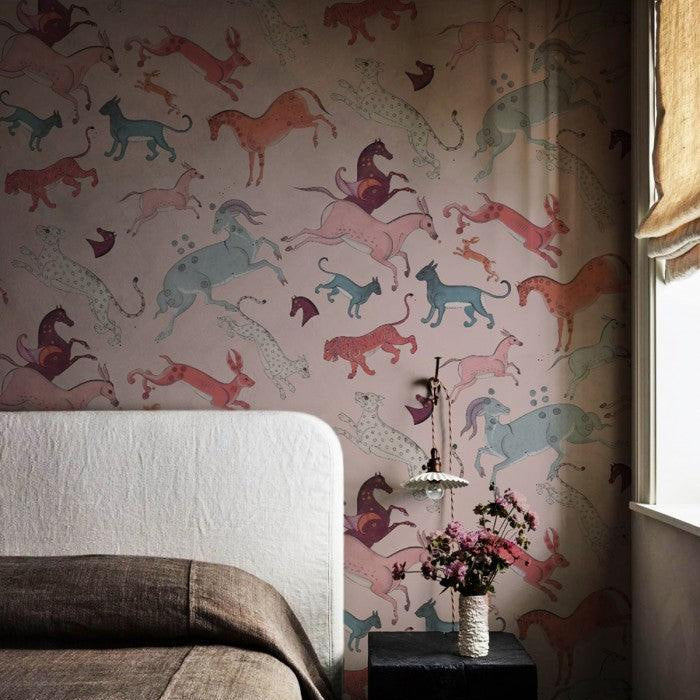 Tapeta Oriental Animals Light Pink Wallcolors    Eye on Design