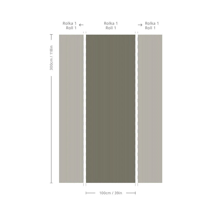 Tapeta flizelinowa w paski STRIPE FOREST SAGE leśny zielony