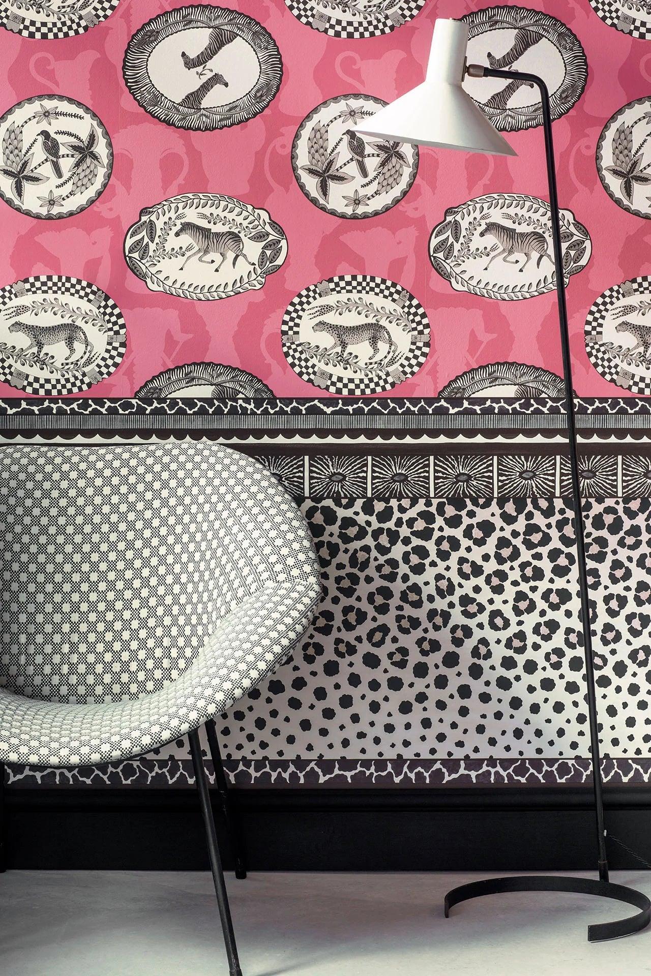 Wallpaper border with an abstract ethnic pattern THE ARDMORE COLLECTION - Ardmore Border dark brown