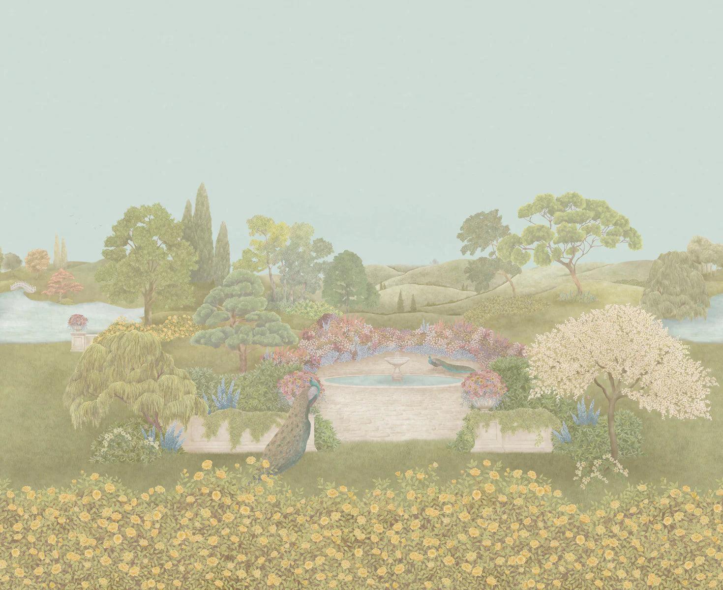 Wandbild mit Parklandschaft DIE GÄRTEN - Idyll Ochra