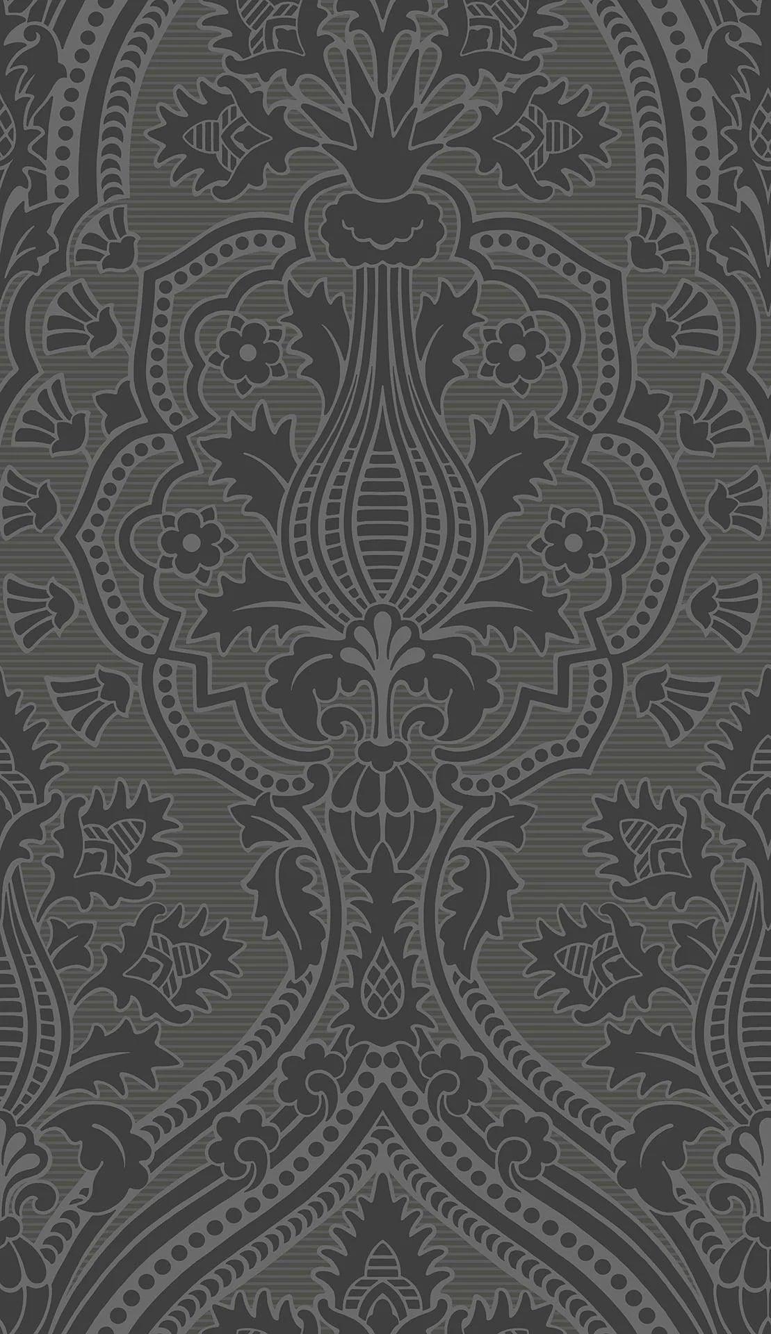 Tapeta THE PEARWOOD COLLECTION - Pugin Palace Flock czarny Cole & Son    Eye on Design