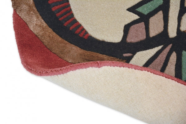 Round rug Zodiac burgundy-beige aries