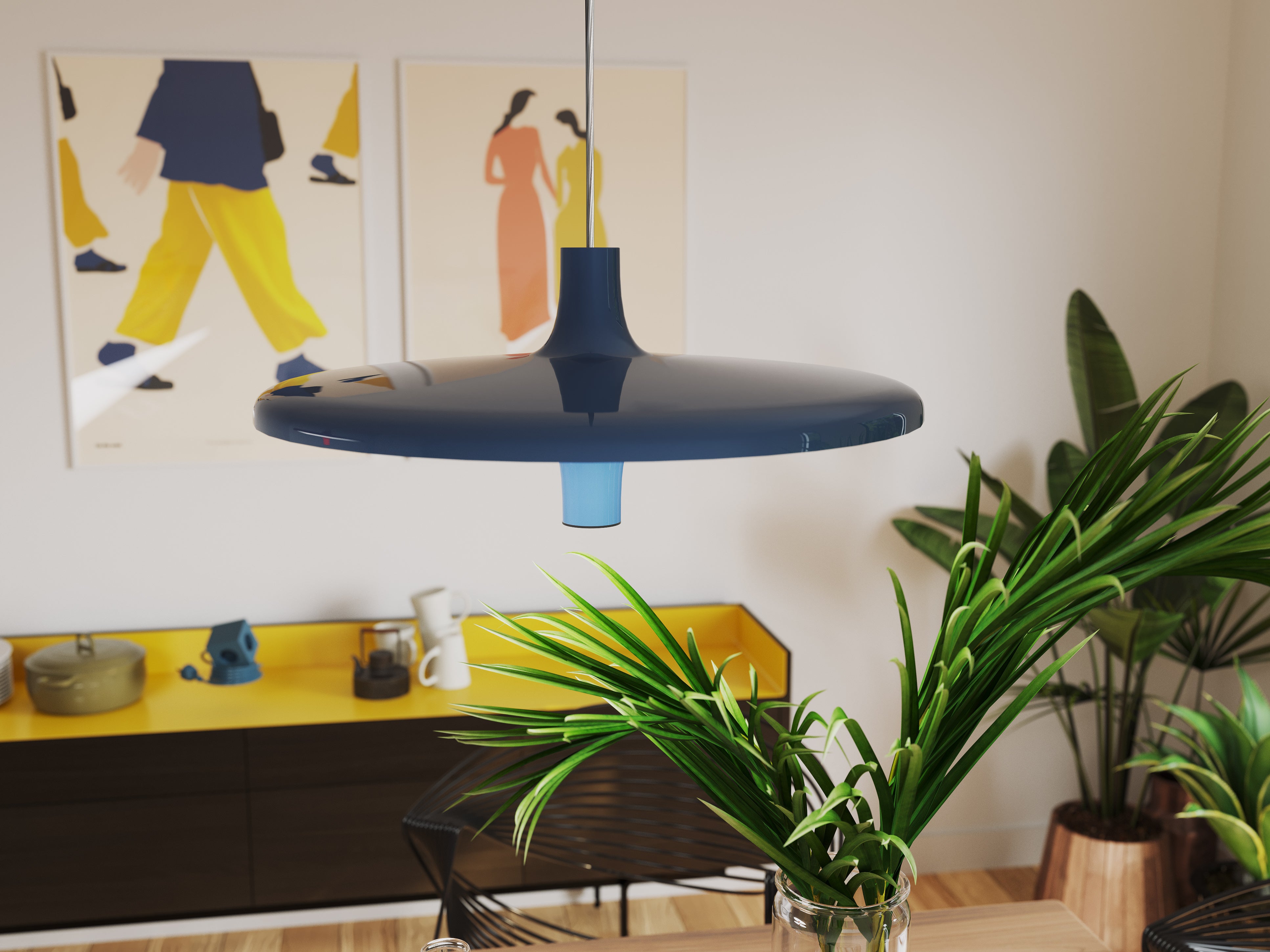 AVRO pendant lamp in glossy blue