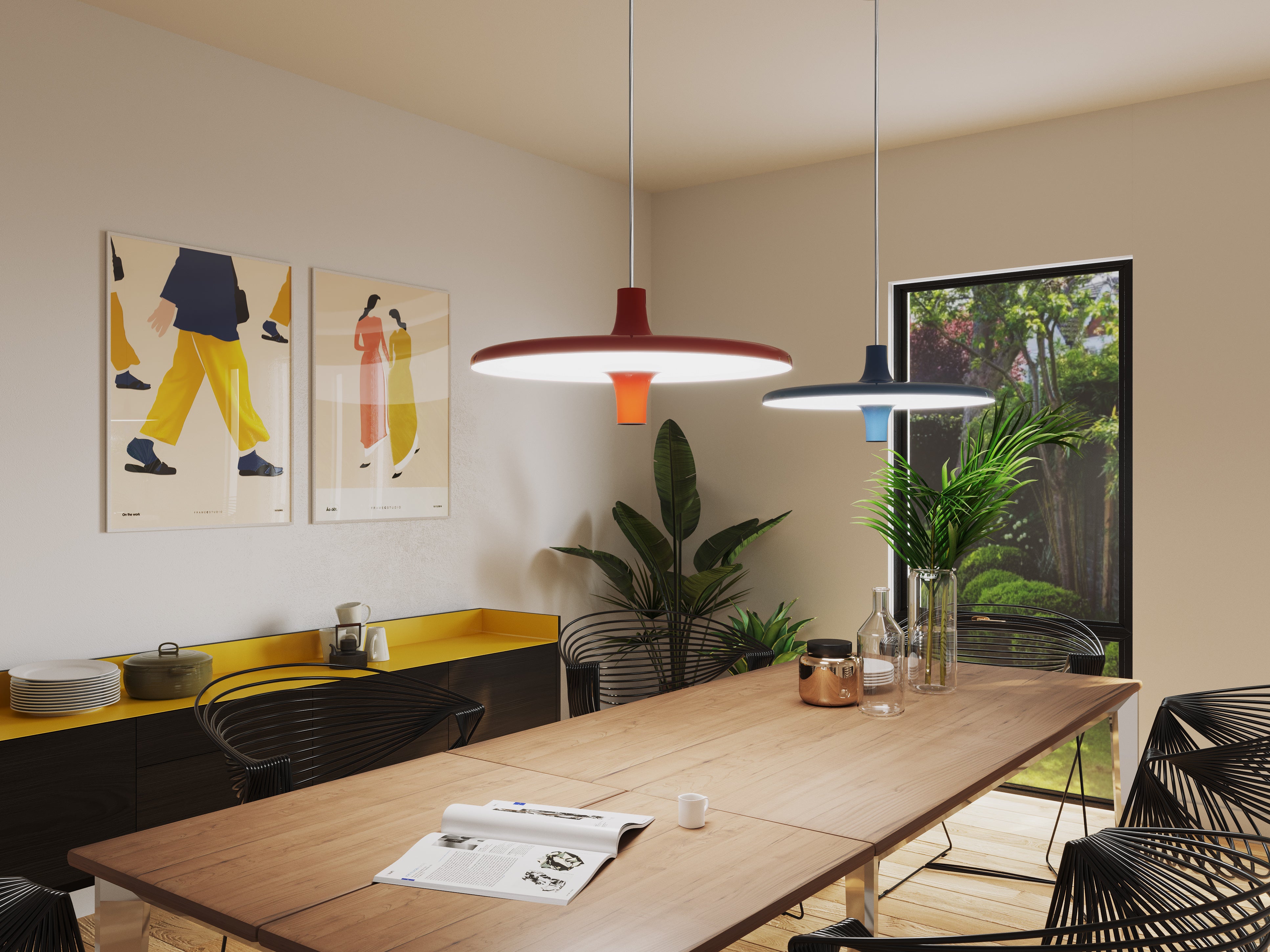 AVRO pendant lamp in glossy blue