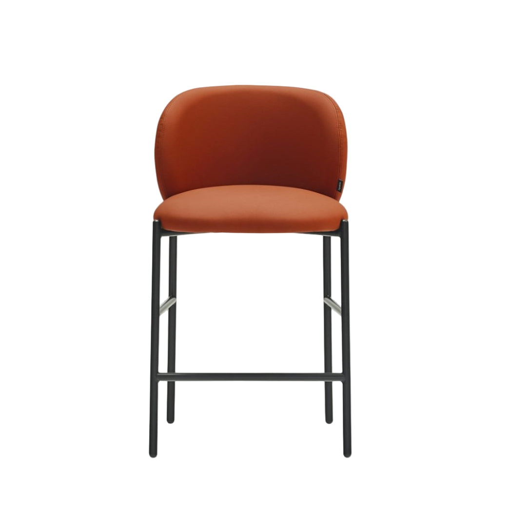Barhocker MOGI orange Kunstleder mit schwarzem Gestell