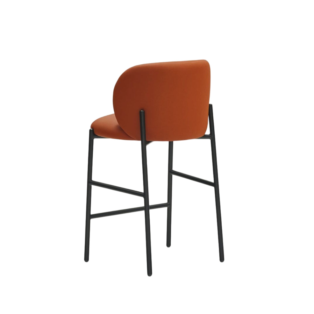 Barhocker MOGI orange Kunstleder mit schwarzem Gestell