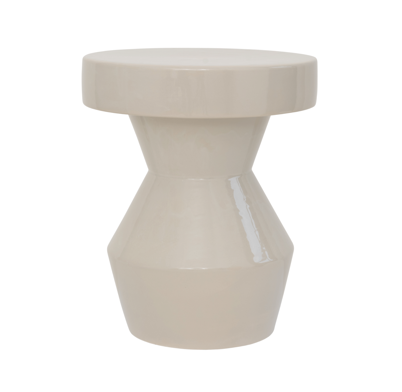 SCULPTURAL Beistelltisch cremefarbene Keramik