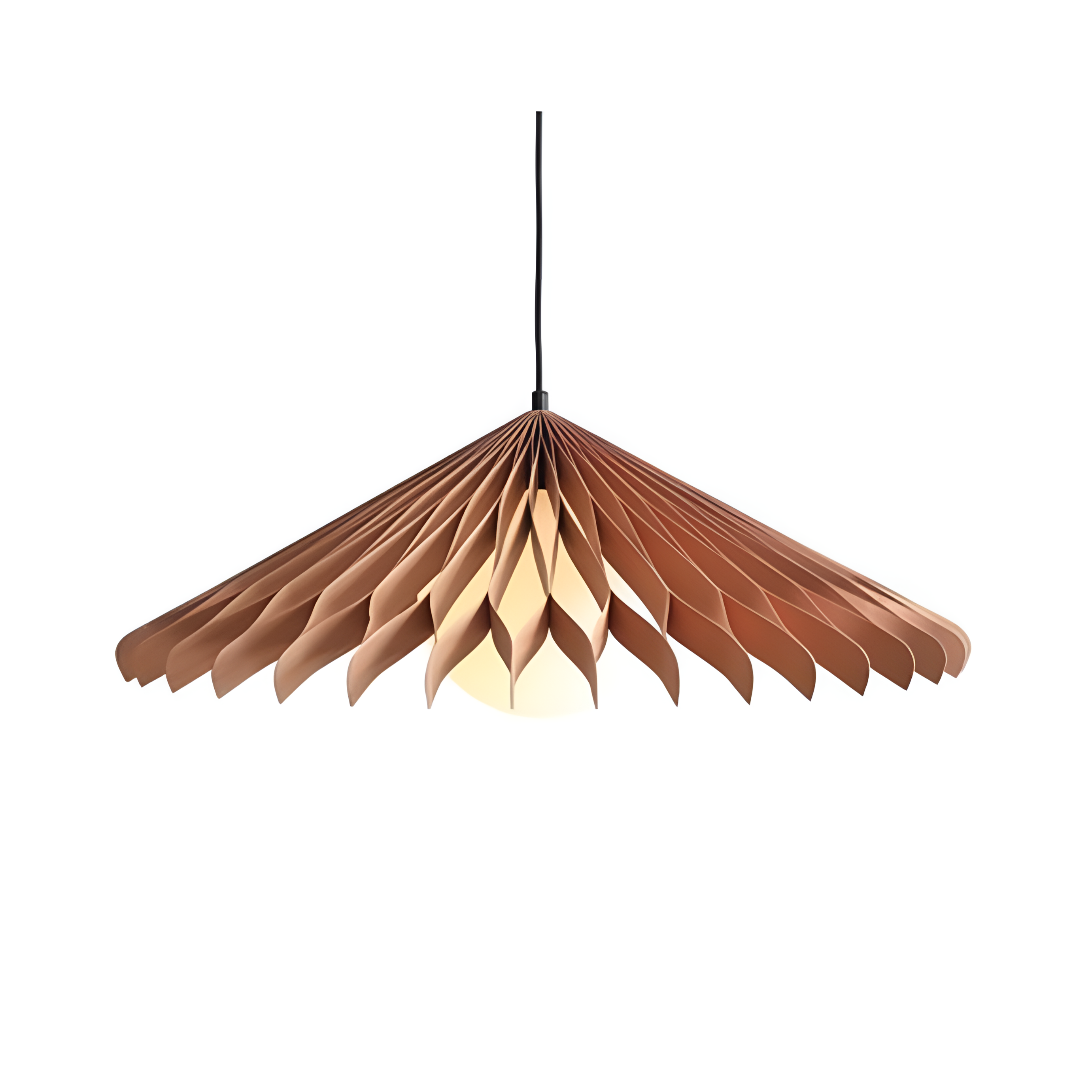 Nature sun hanging lamp beech wood