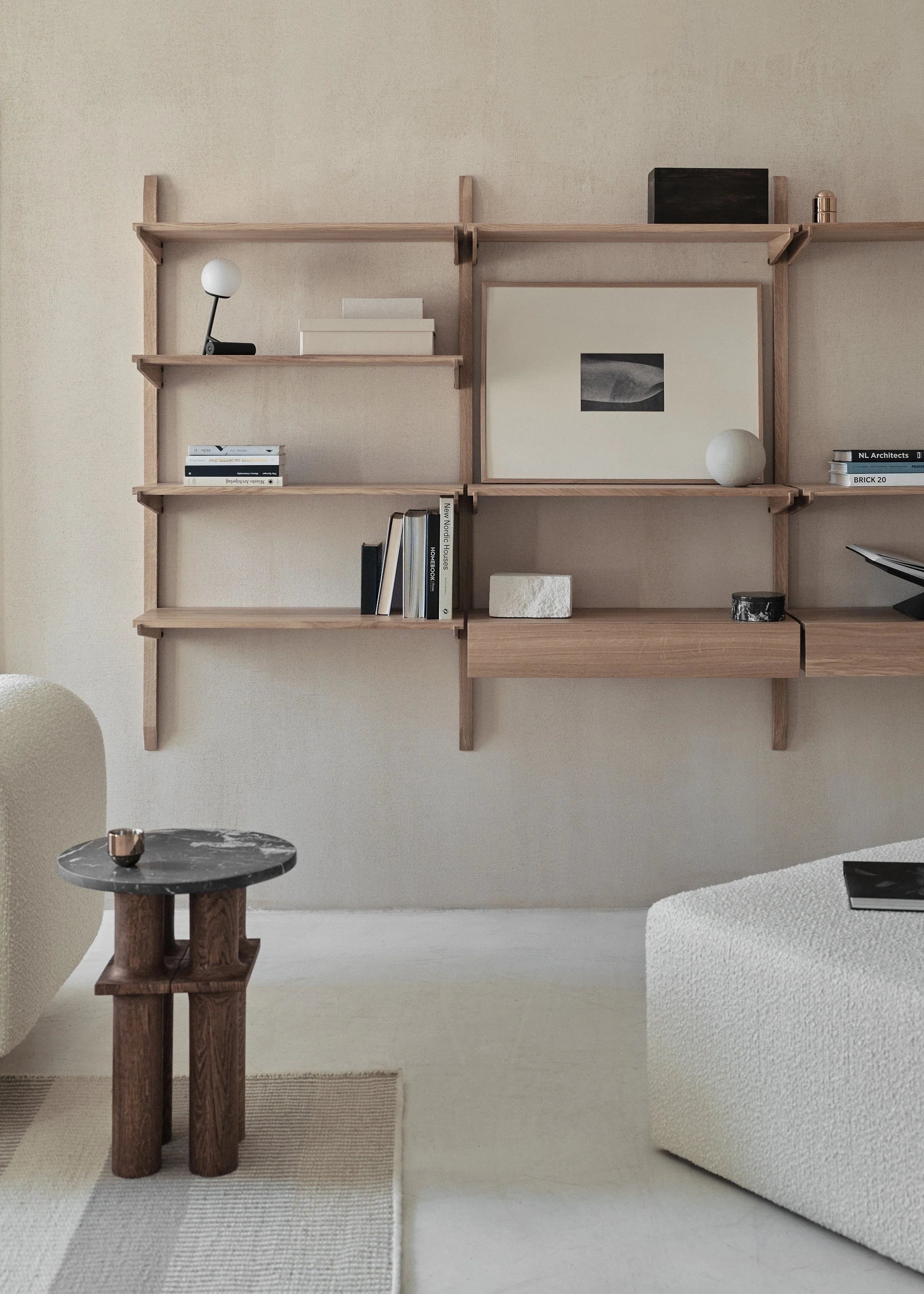 NOKI shelf system black oak wood