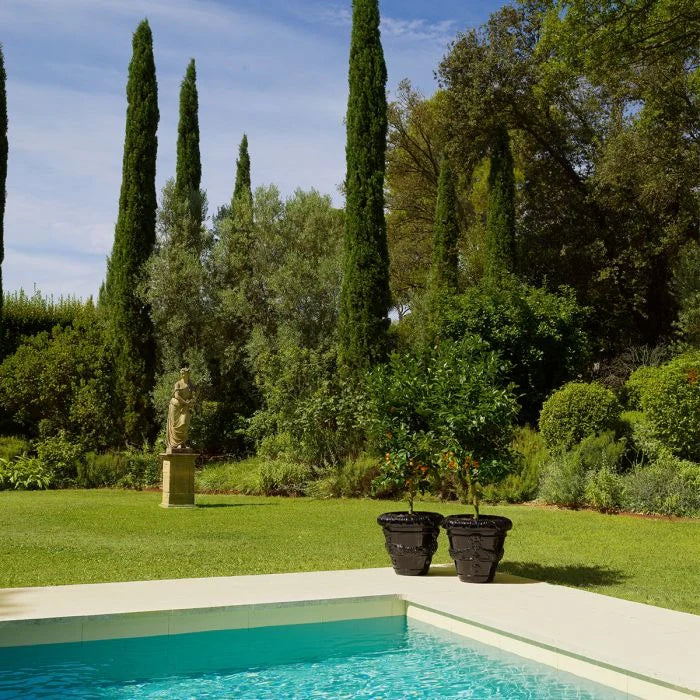 Outdoor Planter TOULON Black Ceramic