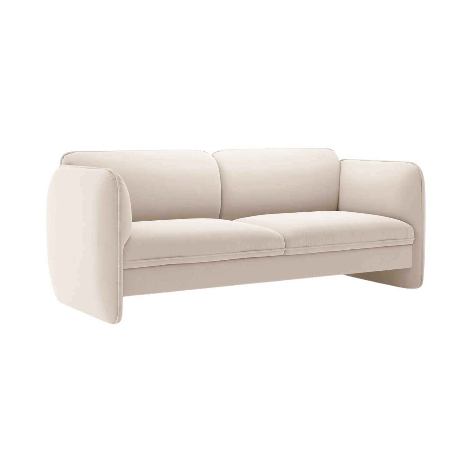 Velvet 3-Seater Sofa GEORGIA Ivory