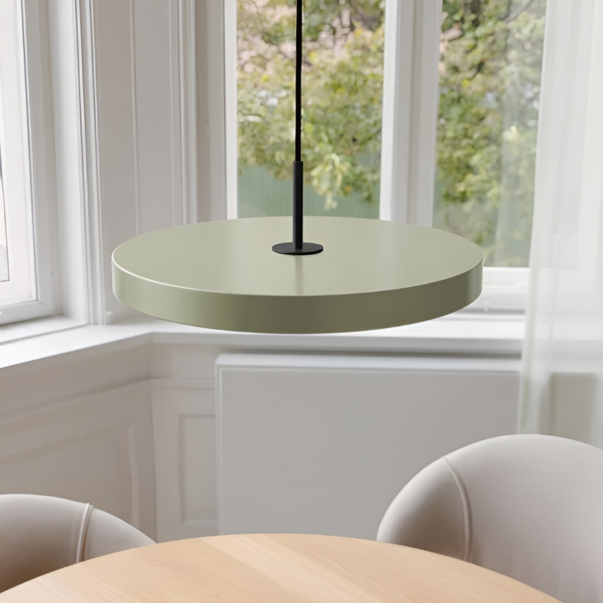 Asteria Plus Pendant Lamp in Olive with Black Insert
